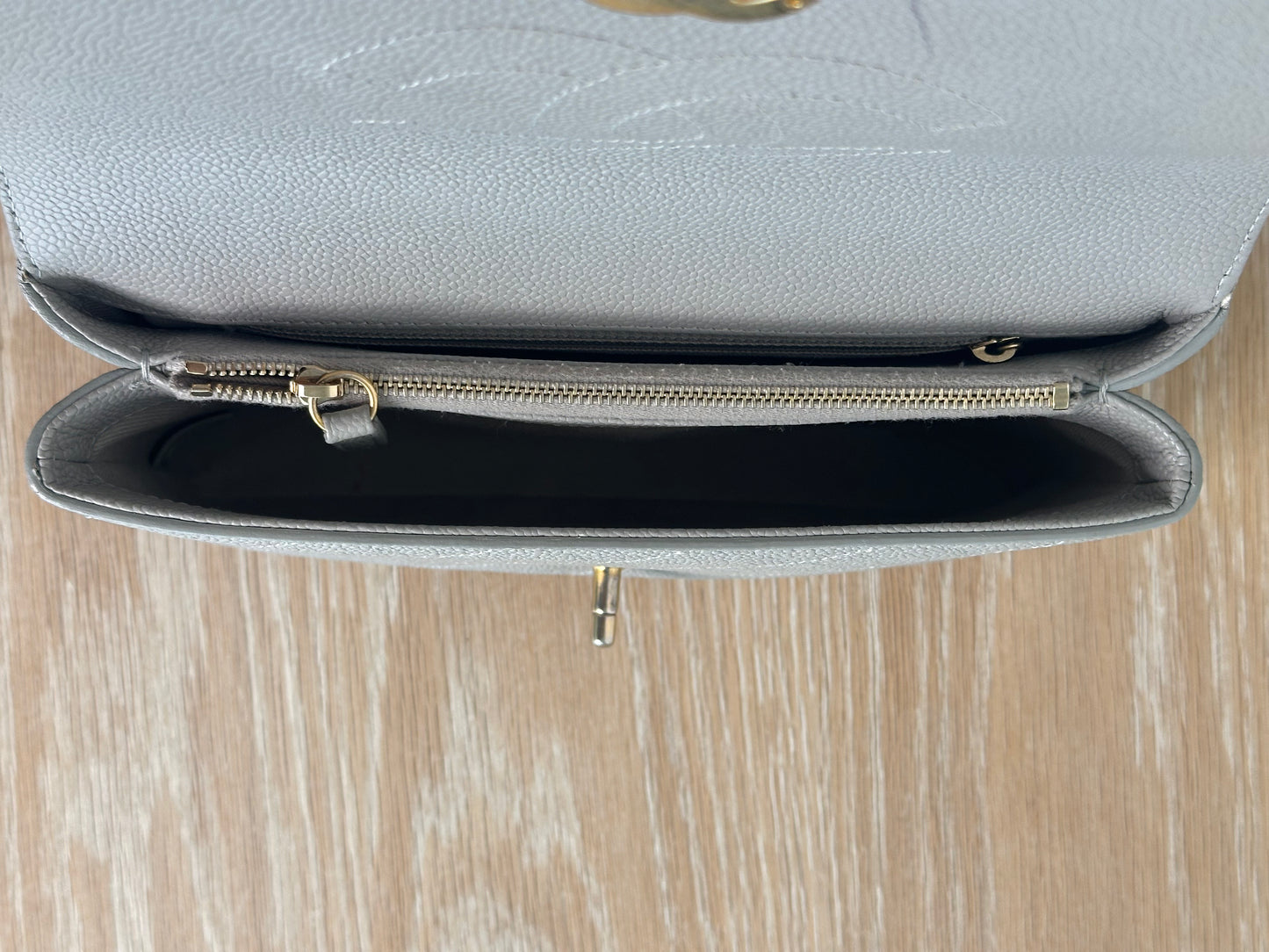 Chanel Grey Caviar Chic Affinity Flap Top Handle