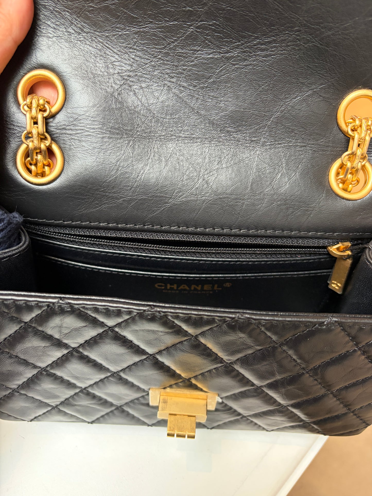 Chanel 2.55 Reissue Black Mini Matte Gold Hardware