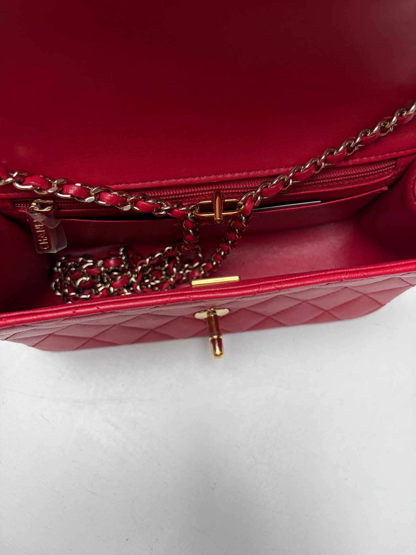Chanel Red Mini Flap COCO Mademoiselle Charm Gold Hardware
