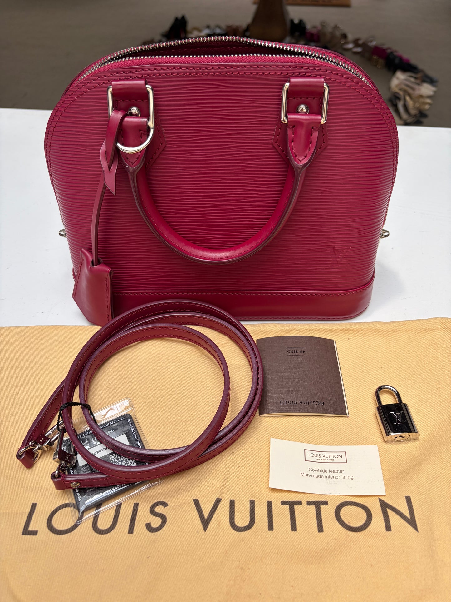 Louis Vuitton Pink Alma BB Epi Leather