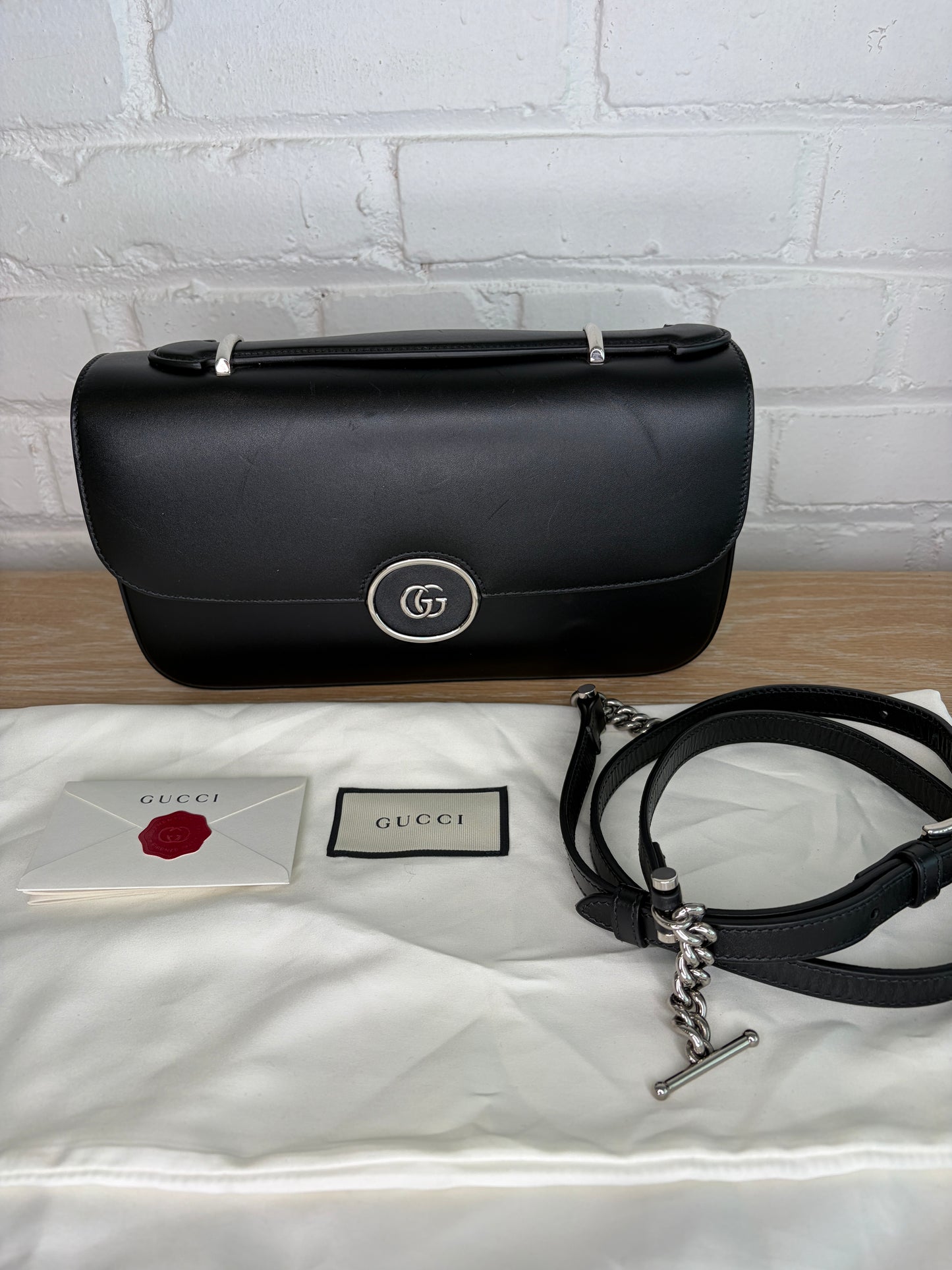 Gucci Senna Petite GG Black Top Handle