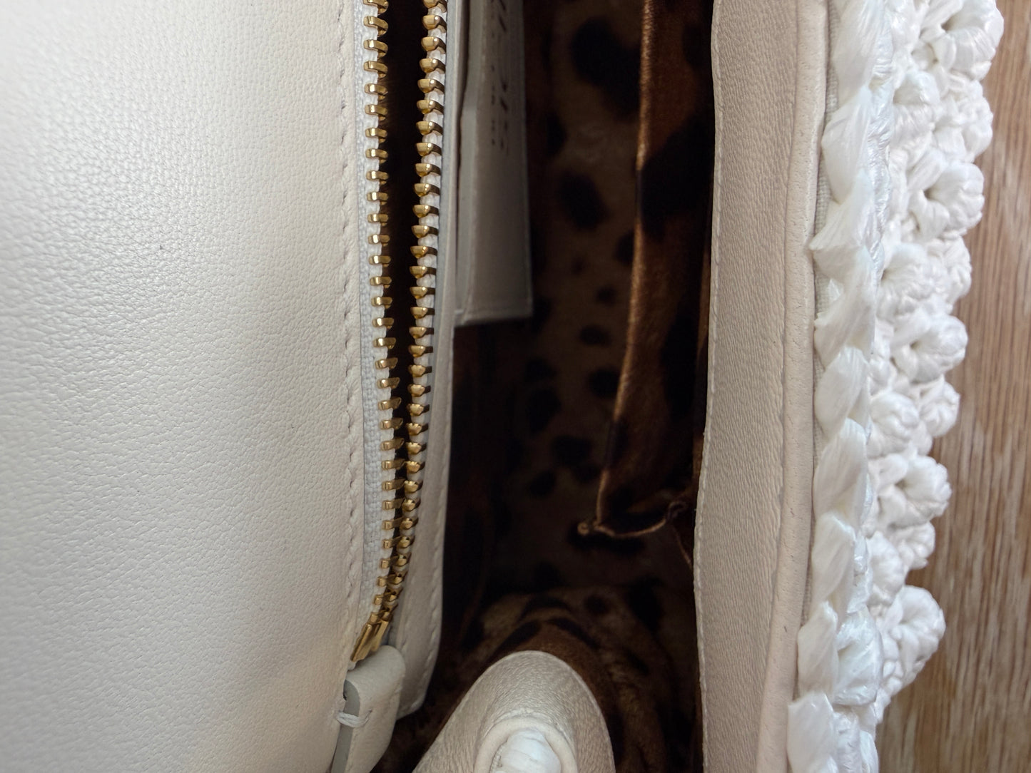 Dolce & Gabbana Medium White Crochet Raffia Sicily Handbag with Handkerchief