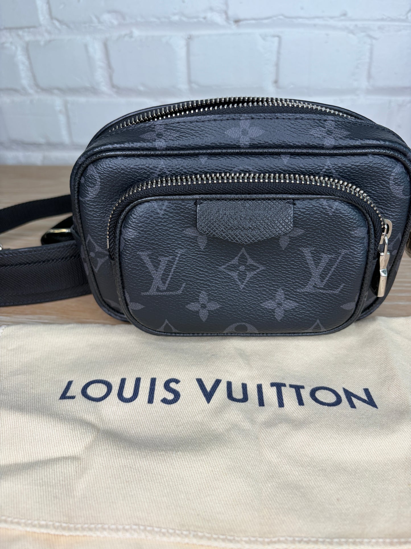 Louis Vuitton Taigrama Outdoor Pouch Monogram Eclipse Canvas and Taiga Leather