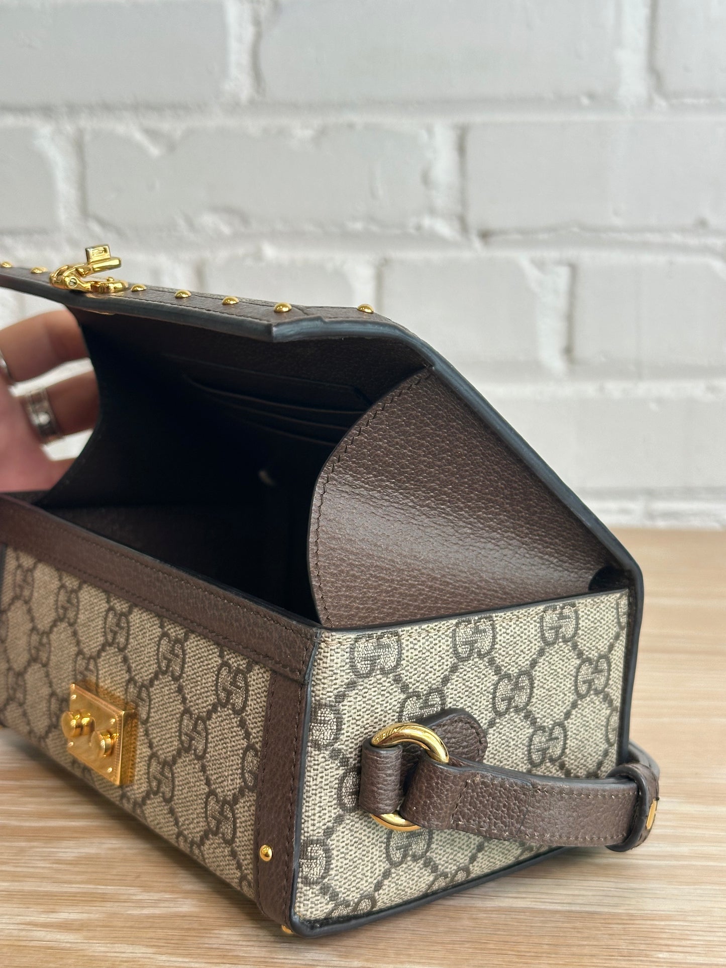 Gucci GG Supreme Monogram Mini Trunk Shoulder Bag
