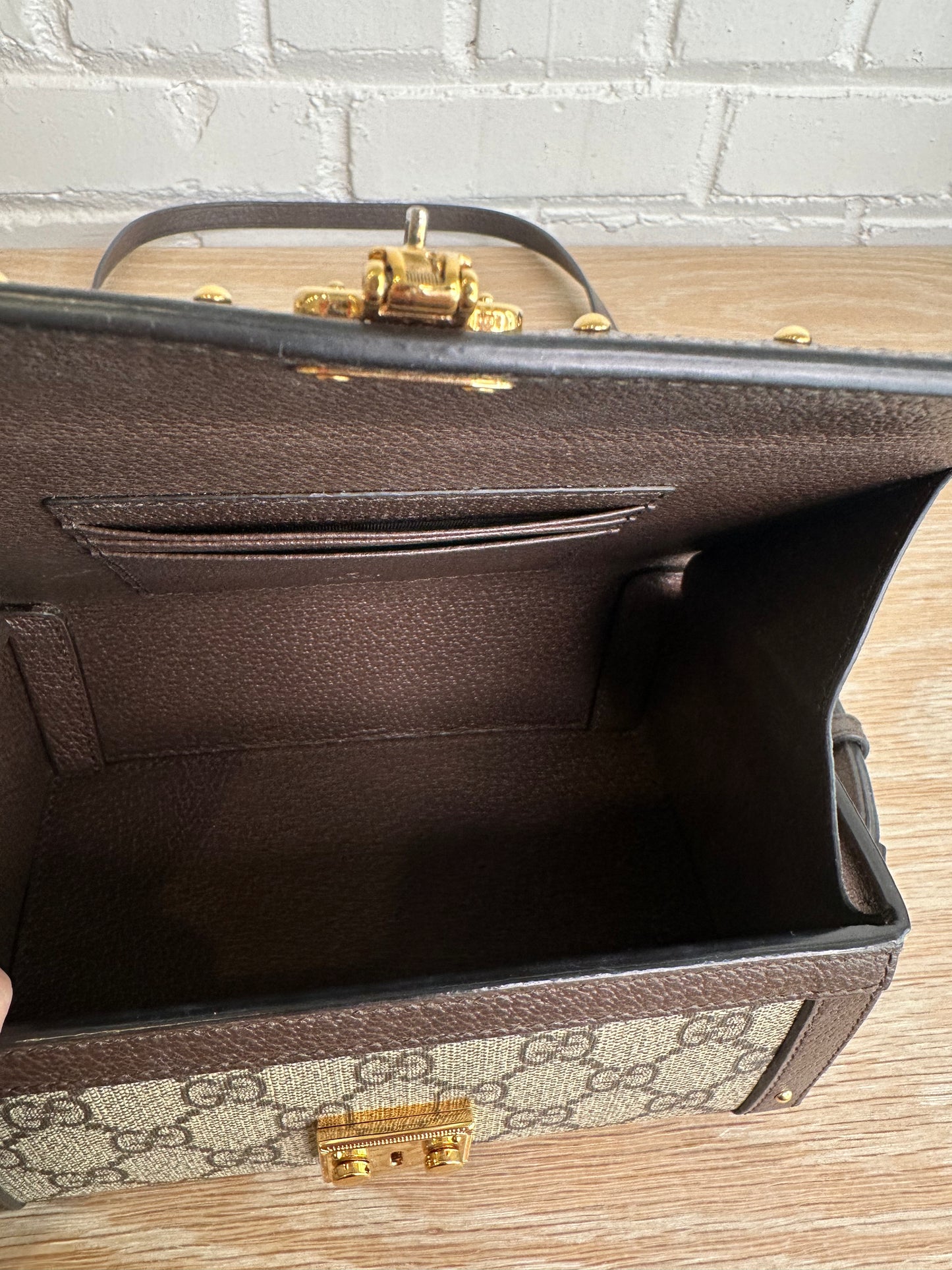 Gucci GG Supreme Monogram Mini Trunk Shoulder Bag