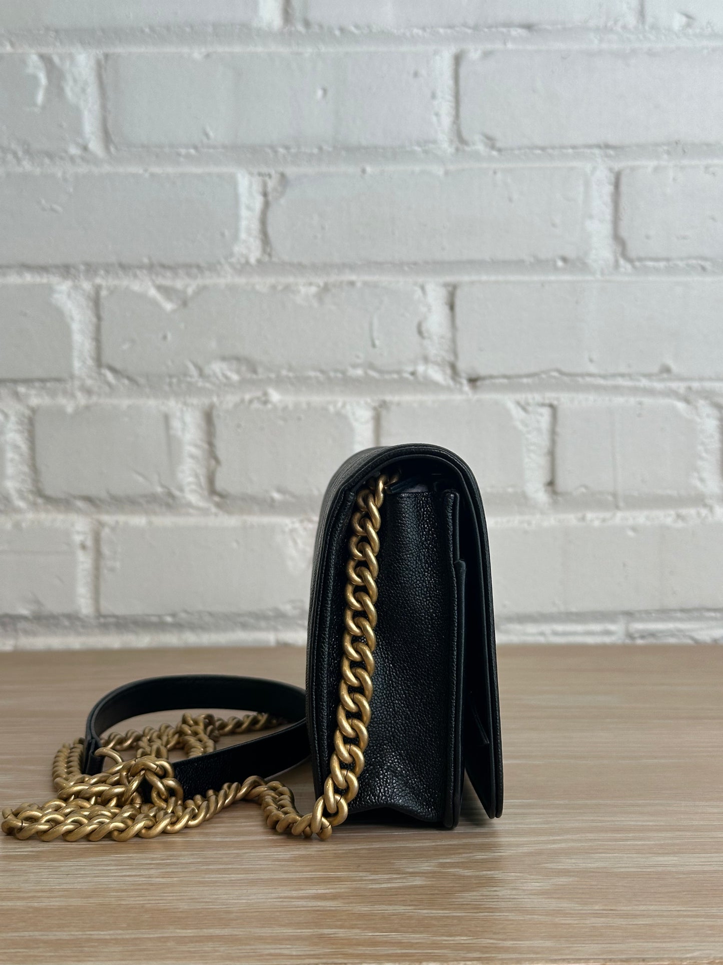 Chanel Boy Wallet on Chain Black Quilted Caviar