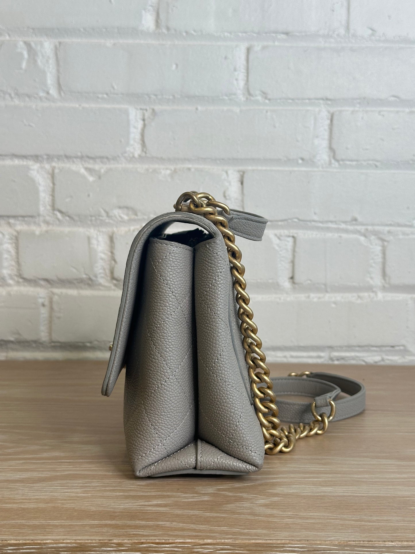 Chanel Grey Caviar Chic Affinity Flap Top Handle