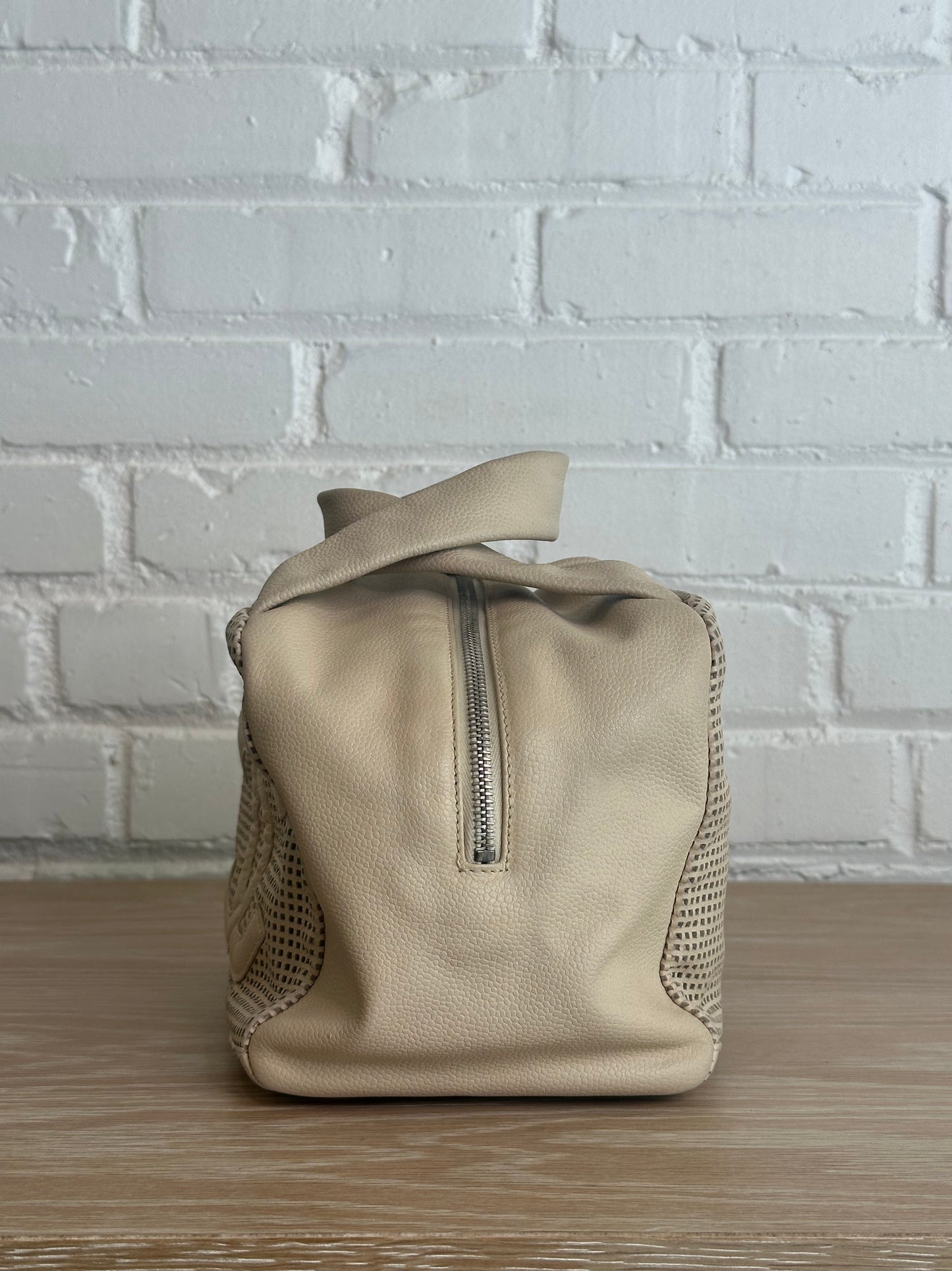 Chanel Cream Leather Bowling Bag