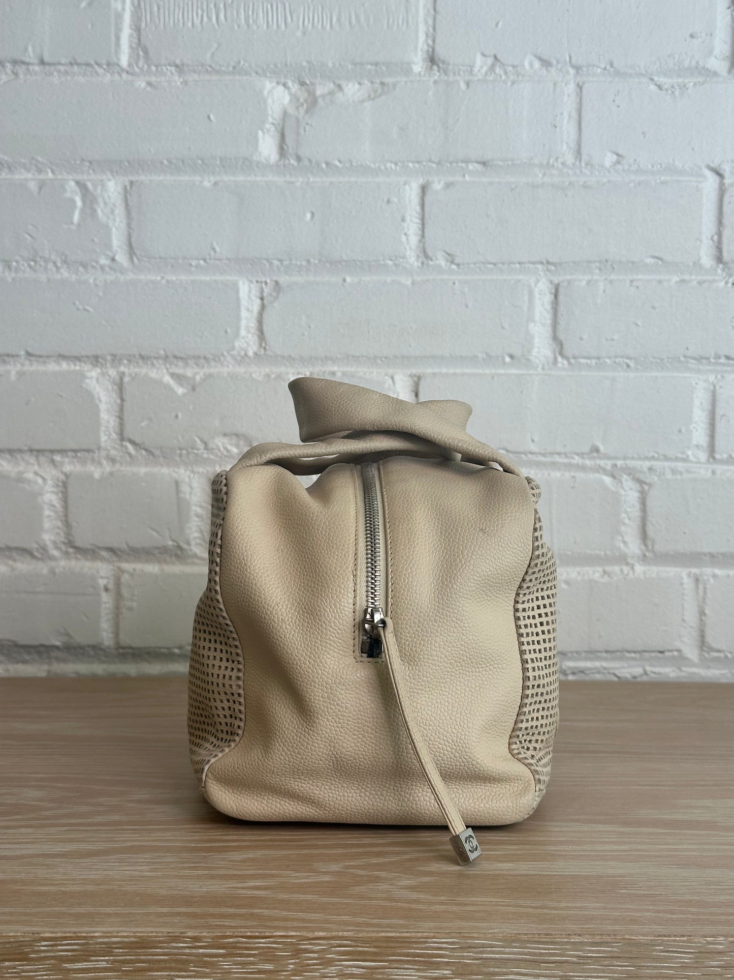 Chanel Cream Leather Bowling Bag