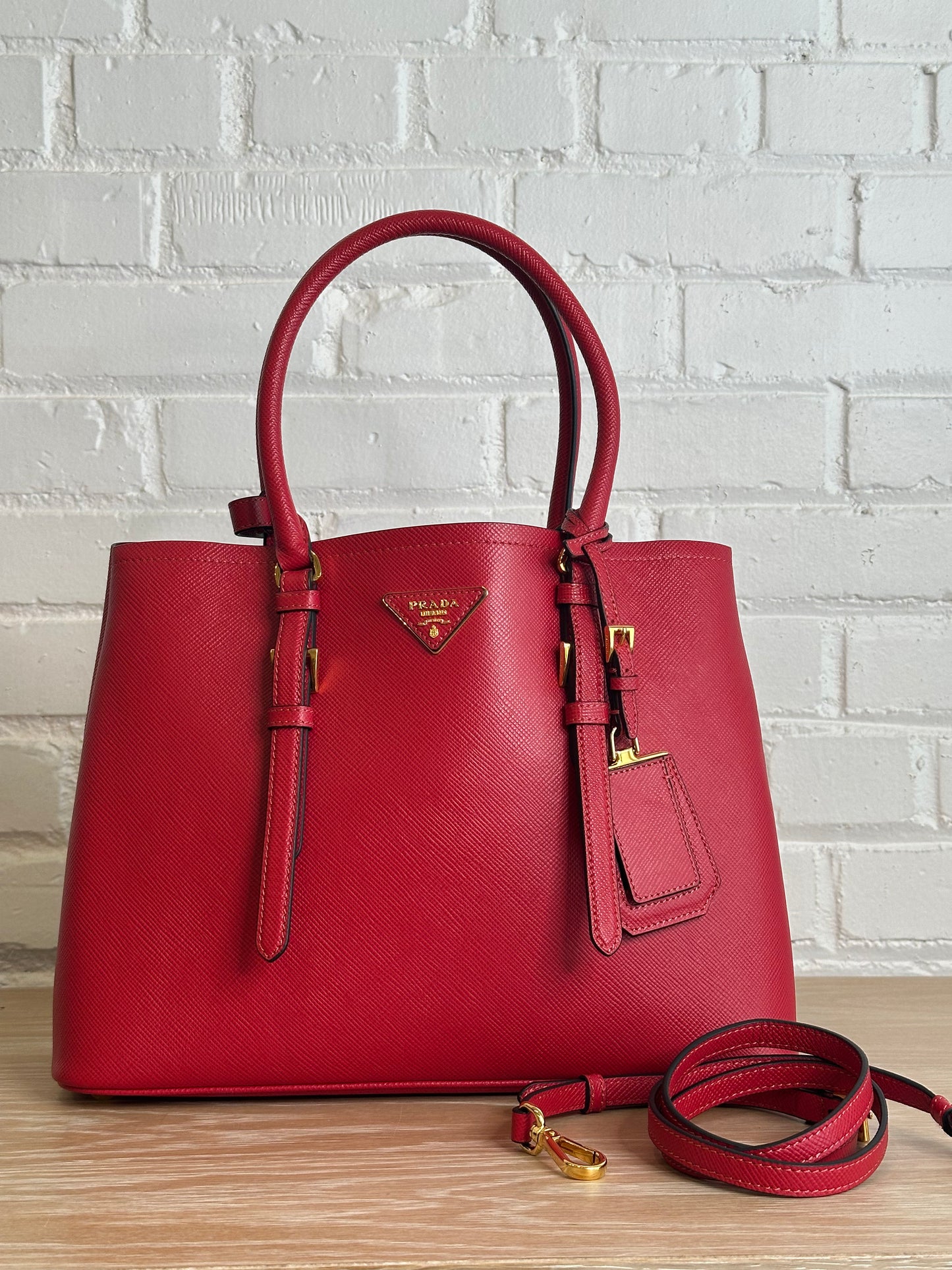 Prada Saffiano Tote, Red