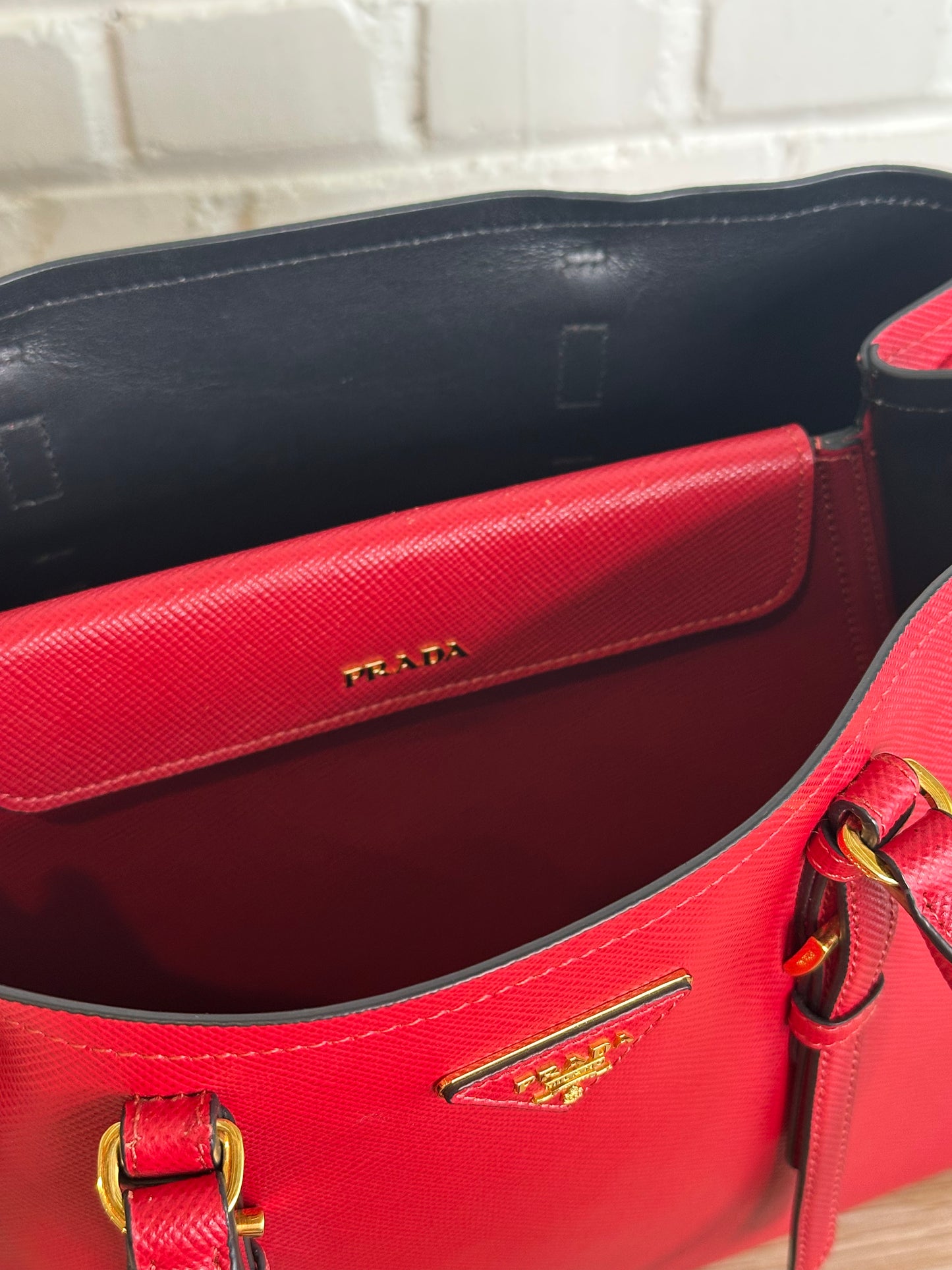 Prada Saffiano Tote, Red