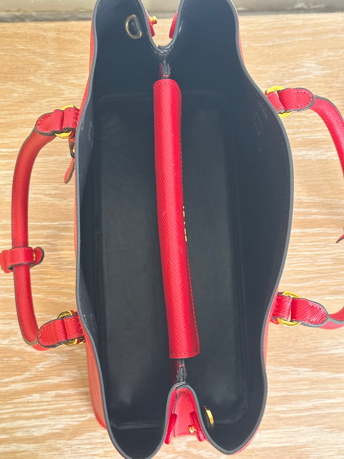 Prada Saffiano Tote, Red