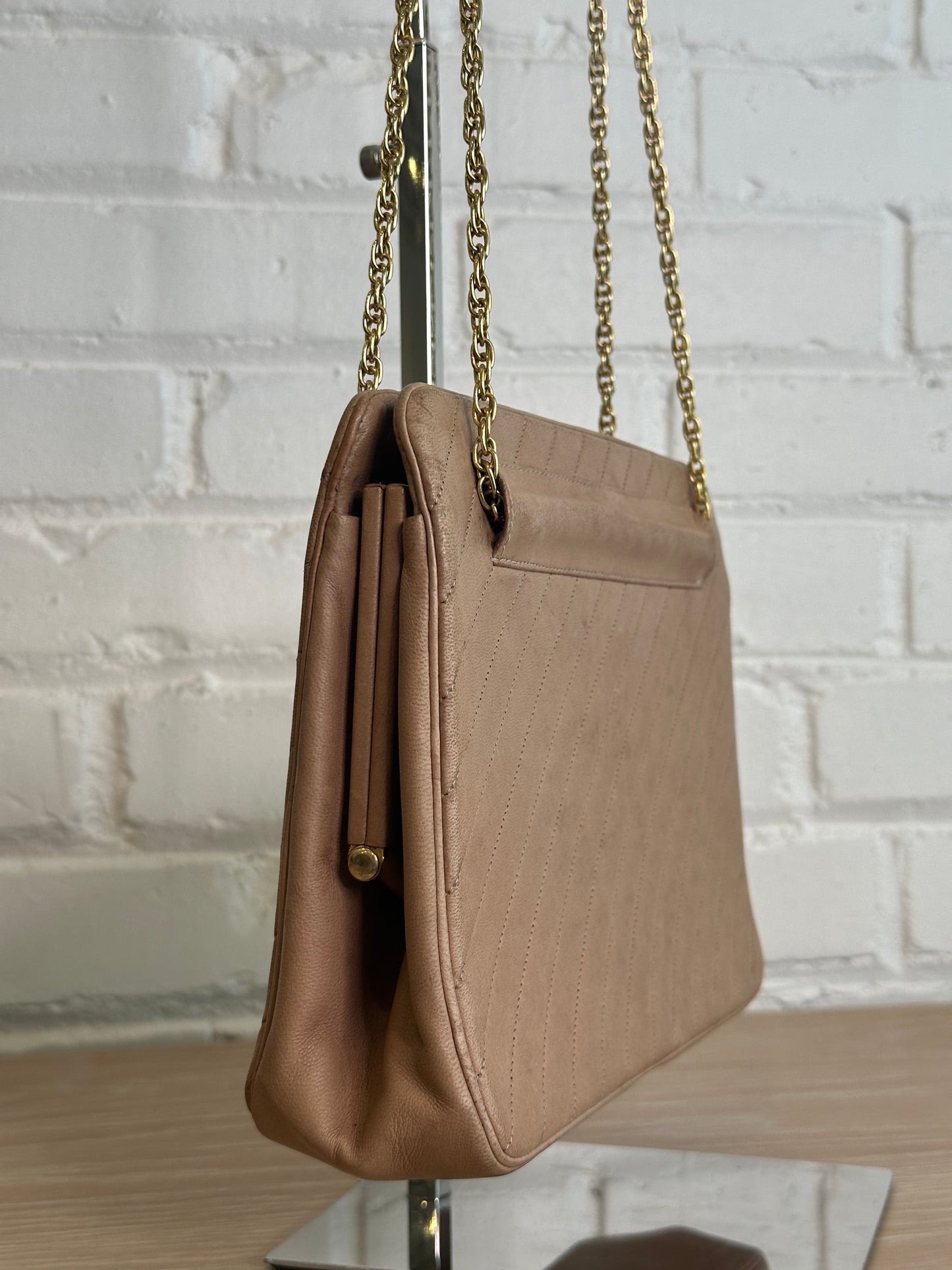 Chanel Vintage Diagonal Quilt Shoulder bag, calfskin