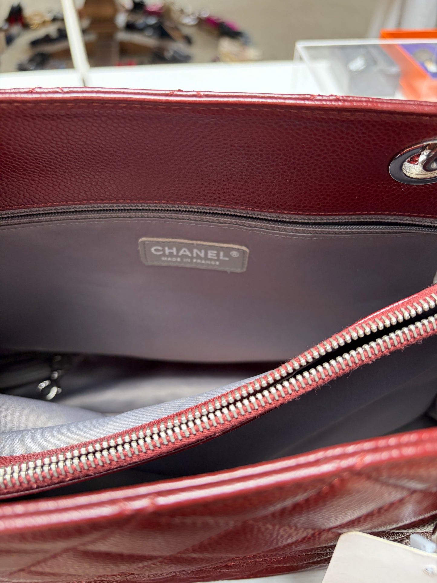 Chanel GST Quilted Caviar Burgundy
