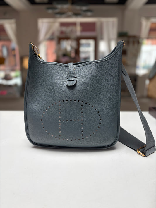Hermes Evelyne PM Vert Fonce Clemence Gold Hardware