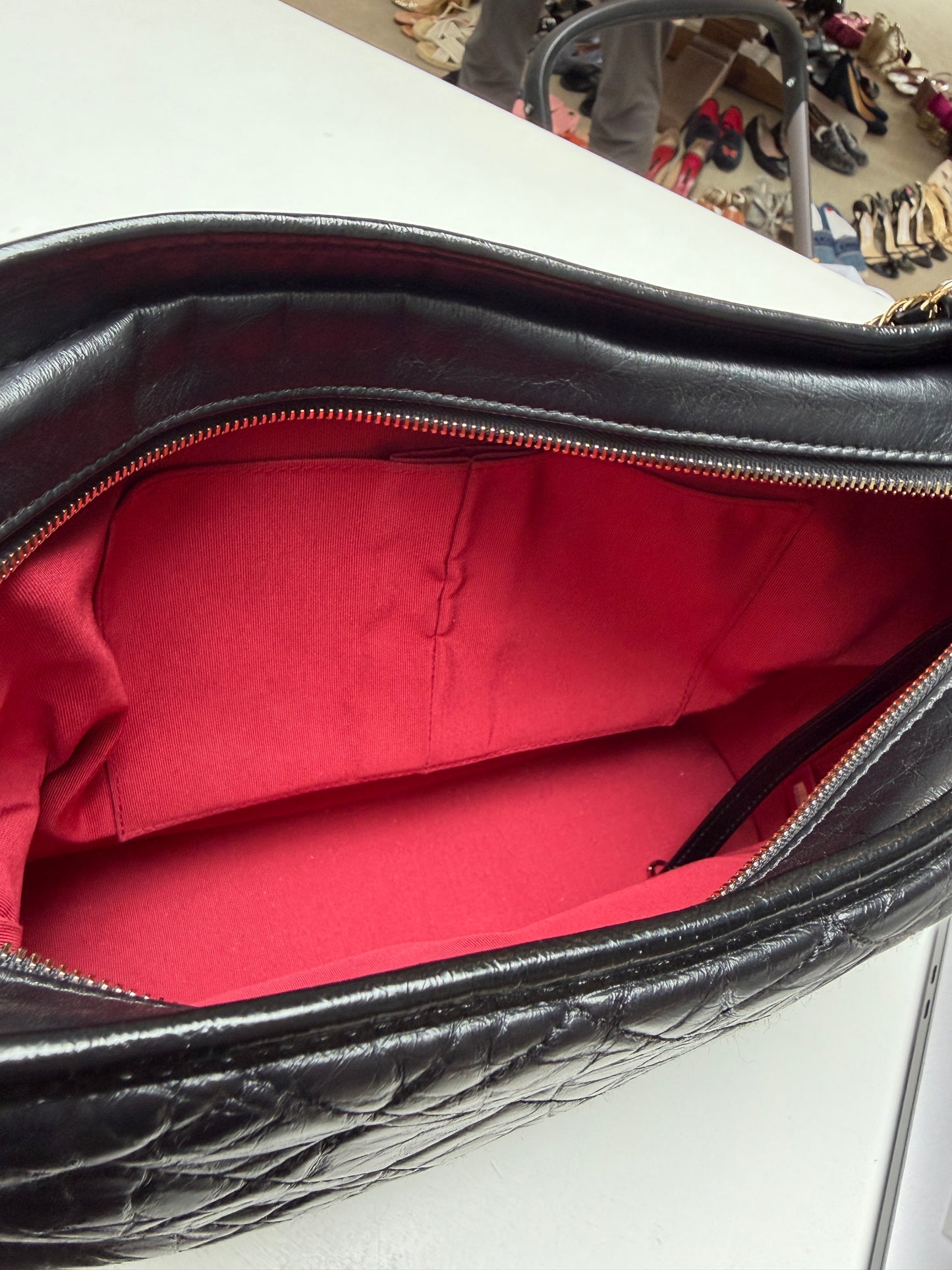 Chanel Large Gabrielle Black Quilted Hobo Calfskin