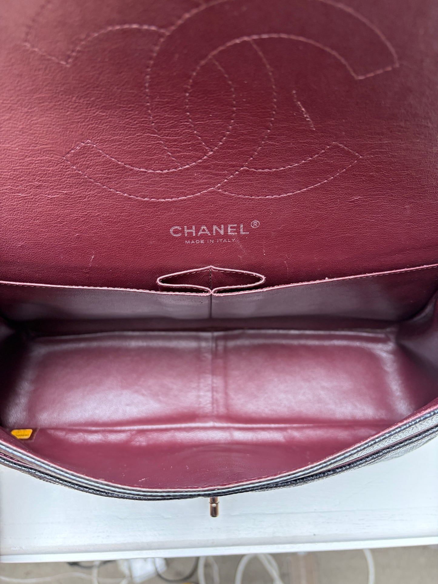 SOLD Chanel Classic Jumbo Double Flap Black Quilted Caviar Leather Shiny Silver Hardware