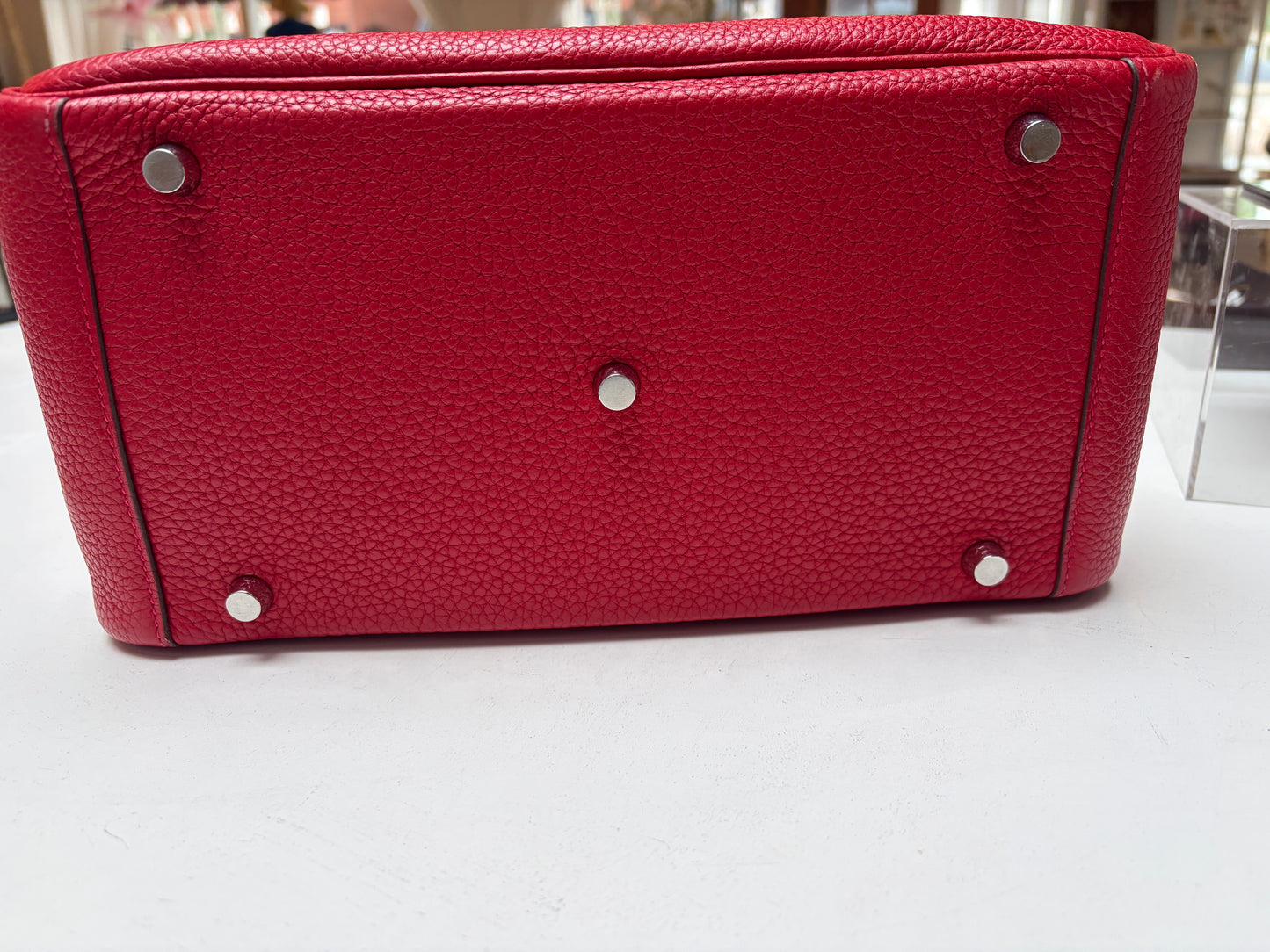Hermes Lindy 30 Rouge H Clemance Leather Palladium Hardware