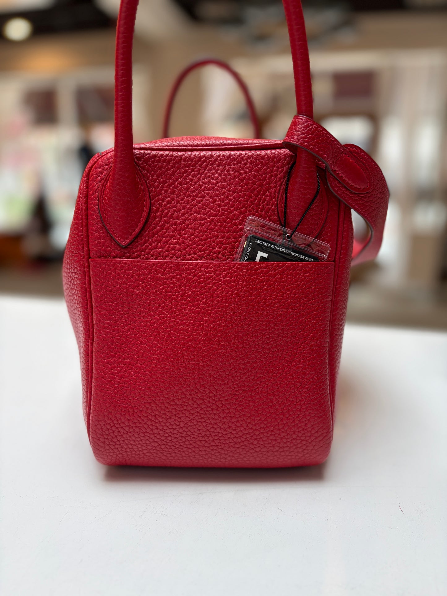 Hermes Lindy 30 Rouge H Clemance Leather Palladium Hardware