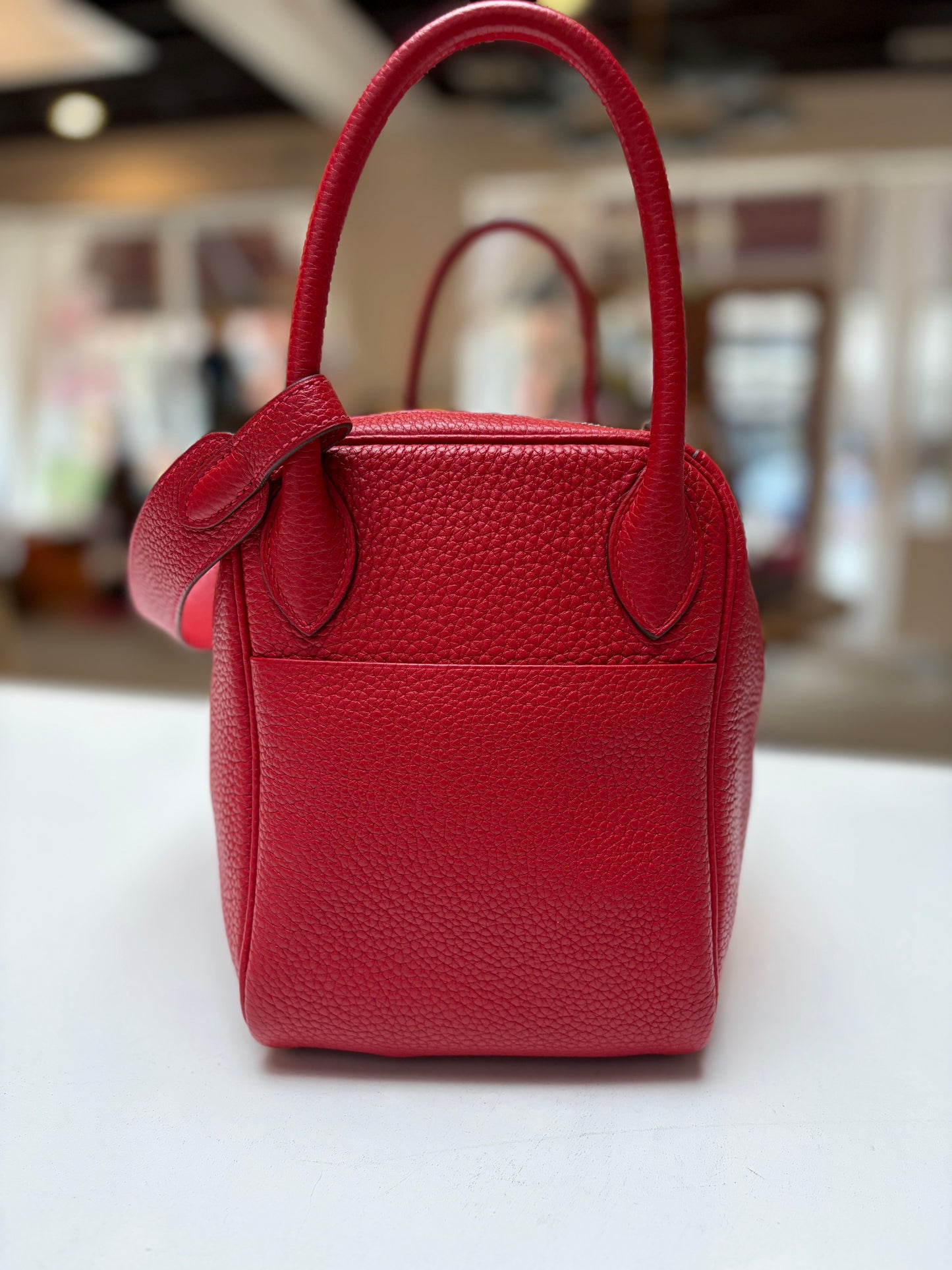 Hermes Lindy 30 Rouge H Clemance Leather Palladium Hardware