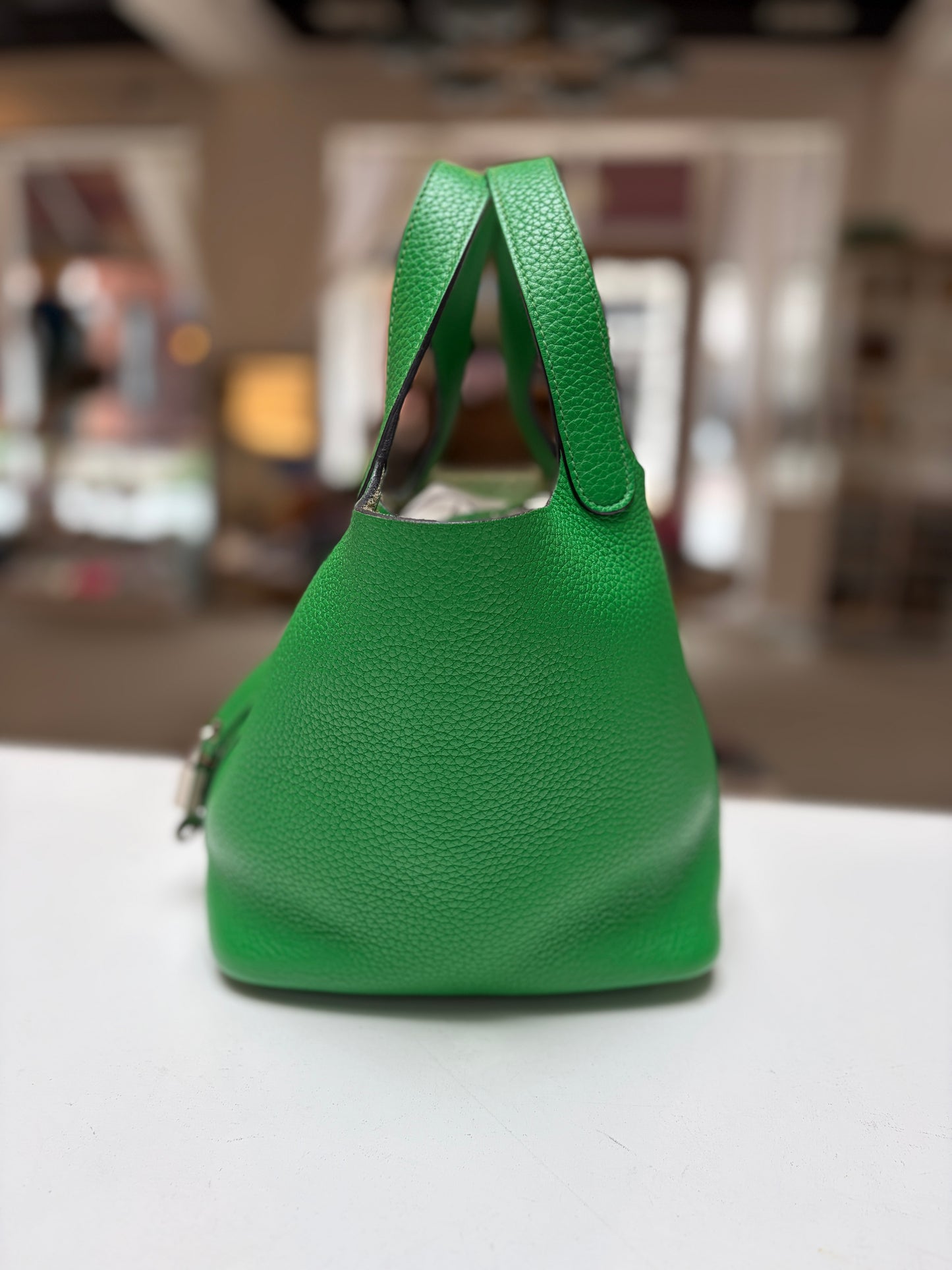 Hermes Green 18 Picotin Bambou