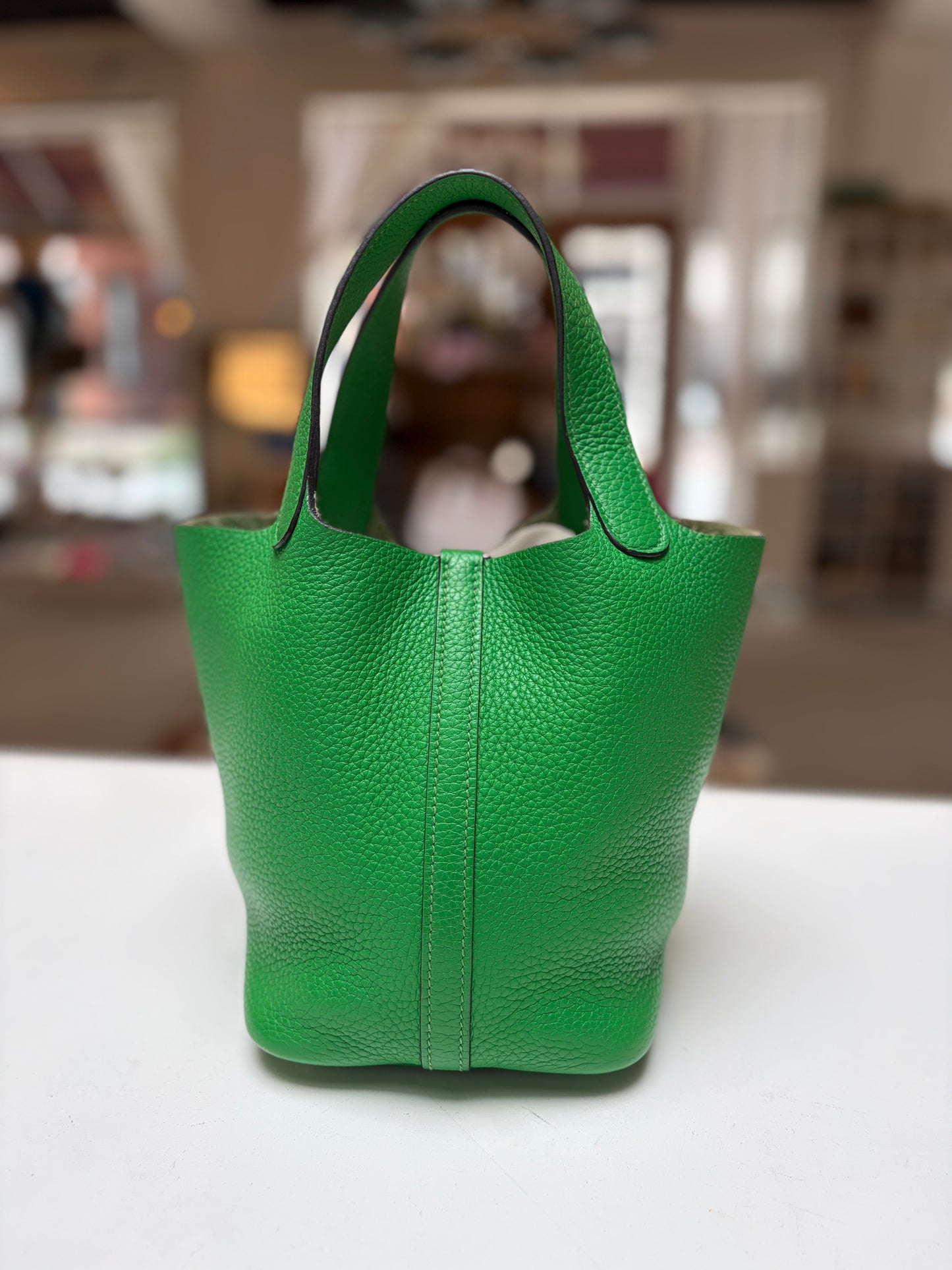 Hermes Green 18 Picotin Bambou