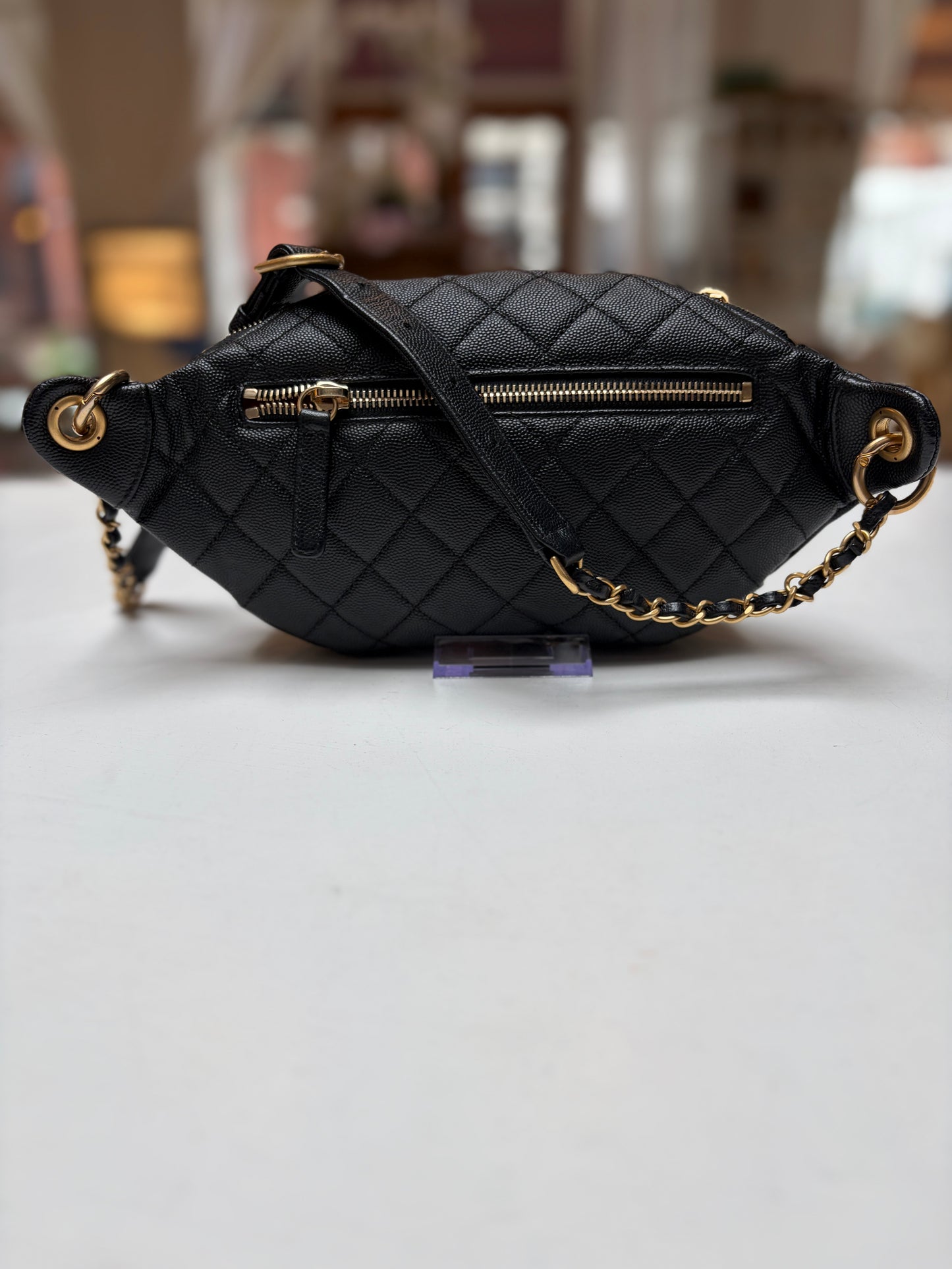 Chanel Filigree Black Belt Bag