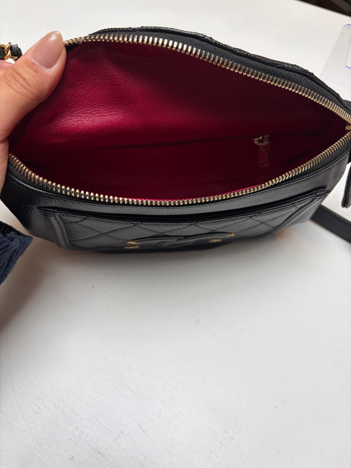 Chanel Filigree Black Belt Bag