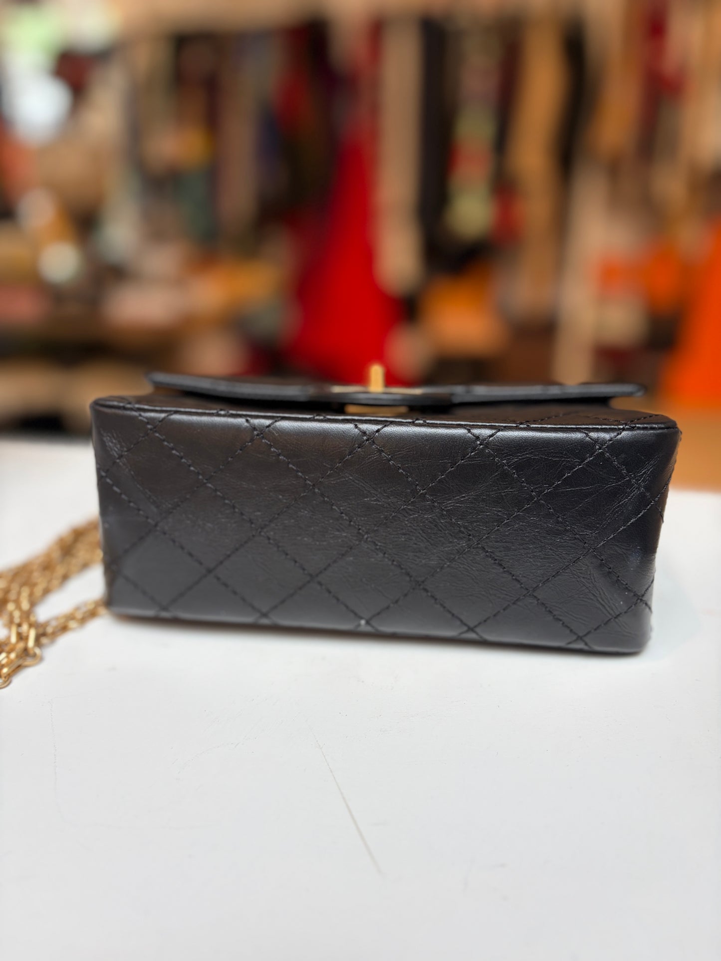 Chanel 2.55 Reissue Black Mini Matte Gold Hardware