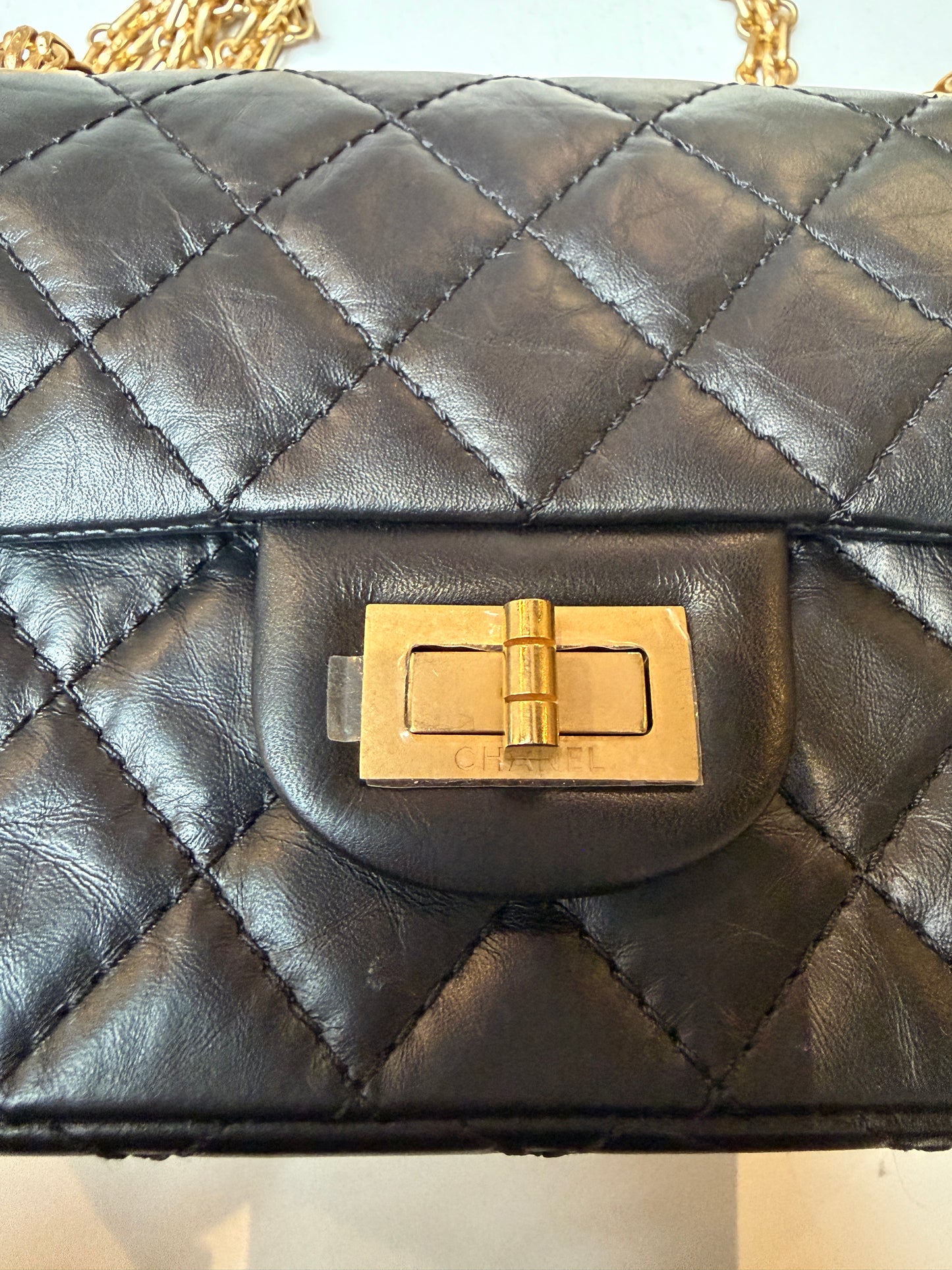 Chanel 2.55 Reissue Black Mini Matte Gold Hardware