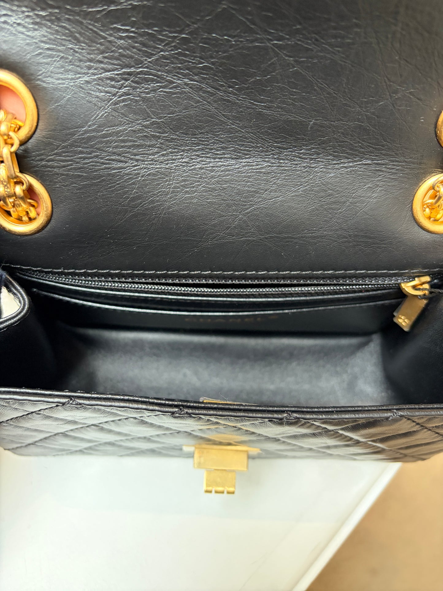 Chanel 2.55 Reissue Black Mini Matte Gold Hardware