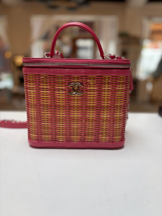 Chanel Calfskin Small Picnic Vanity Bag Pink Beige