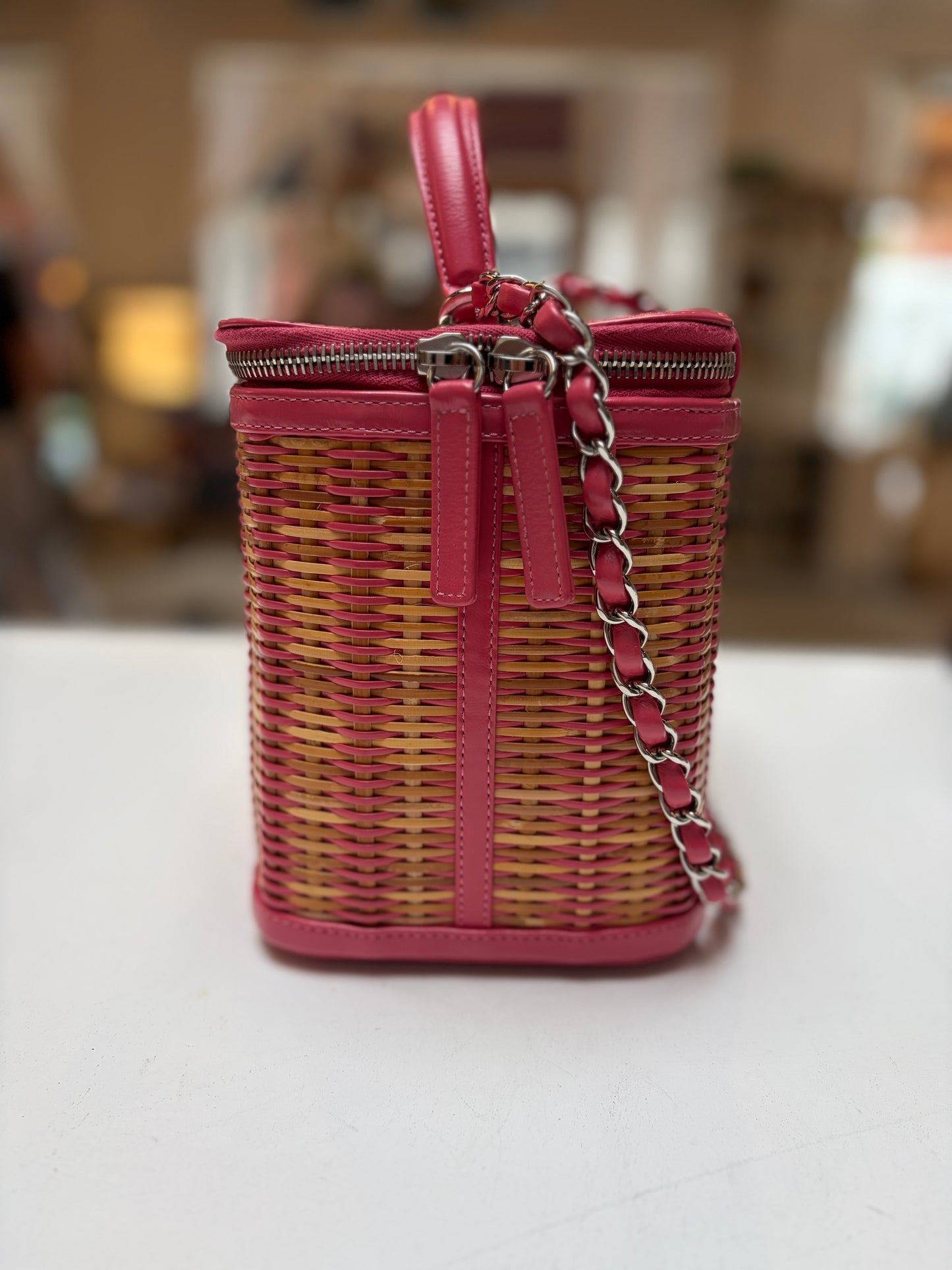 Chanel Calfskin Small Picnic Vanity Bag Pink Beige