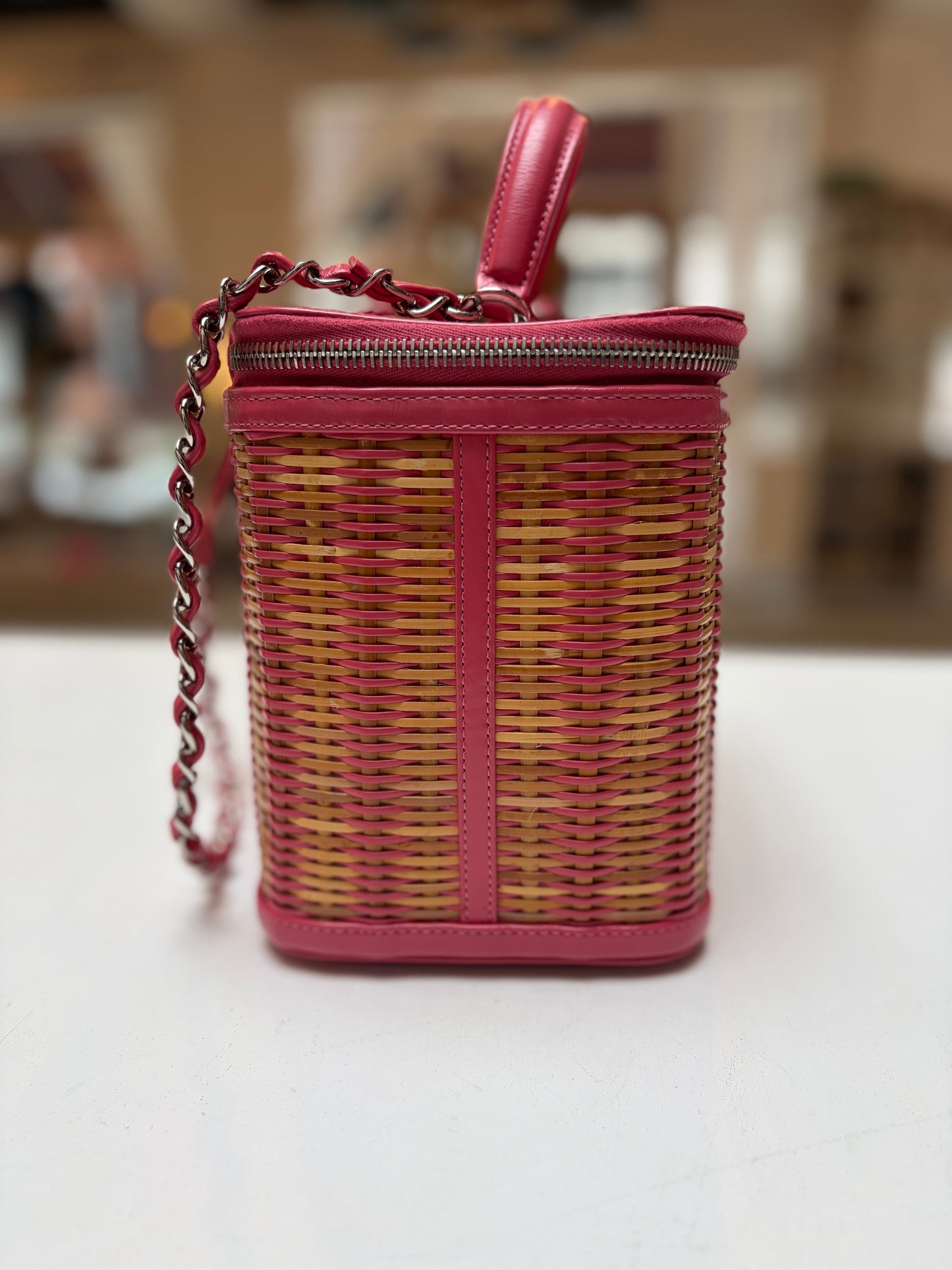 Chanel Calfskin Small Picnic Vanity Bag Pink Beige