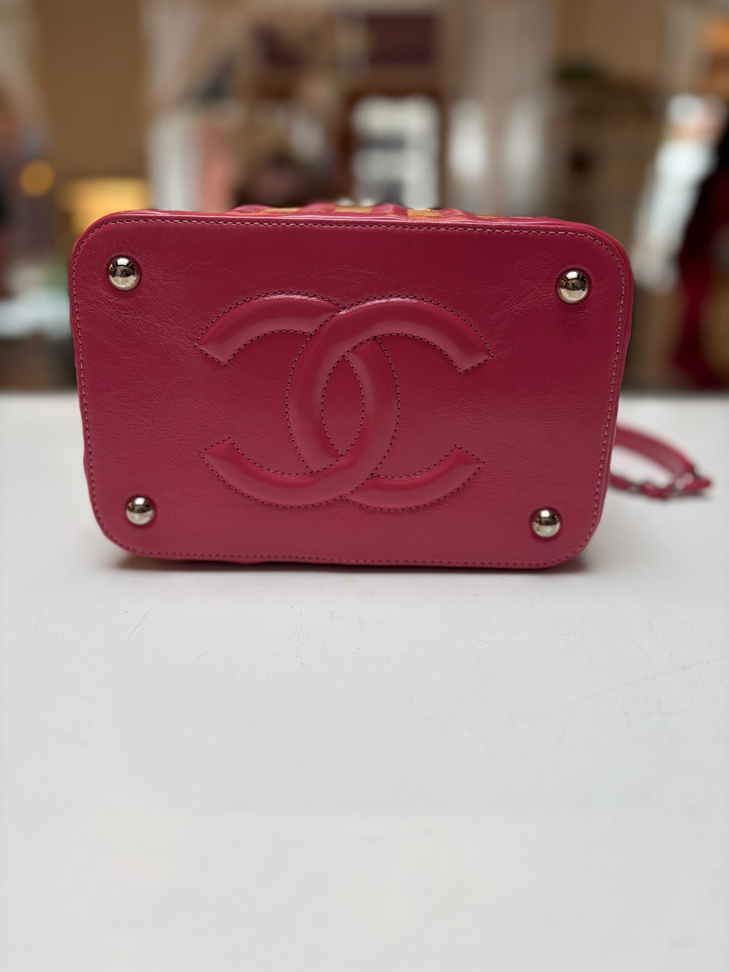 Chanel Calfskin Small Picnic Vanity Bag Pink Beige