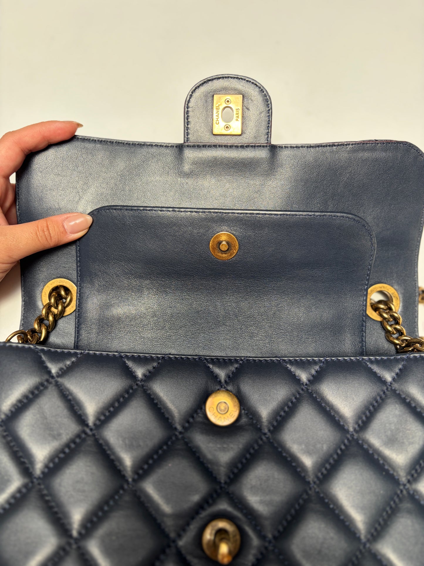 Chanel Navy Perfect Edge Flap Medium Lambskin