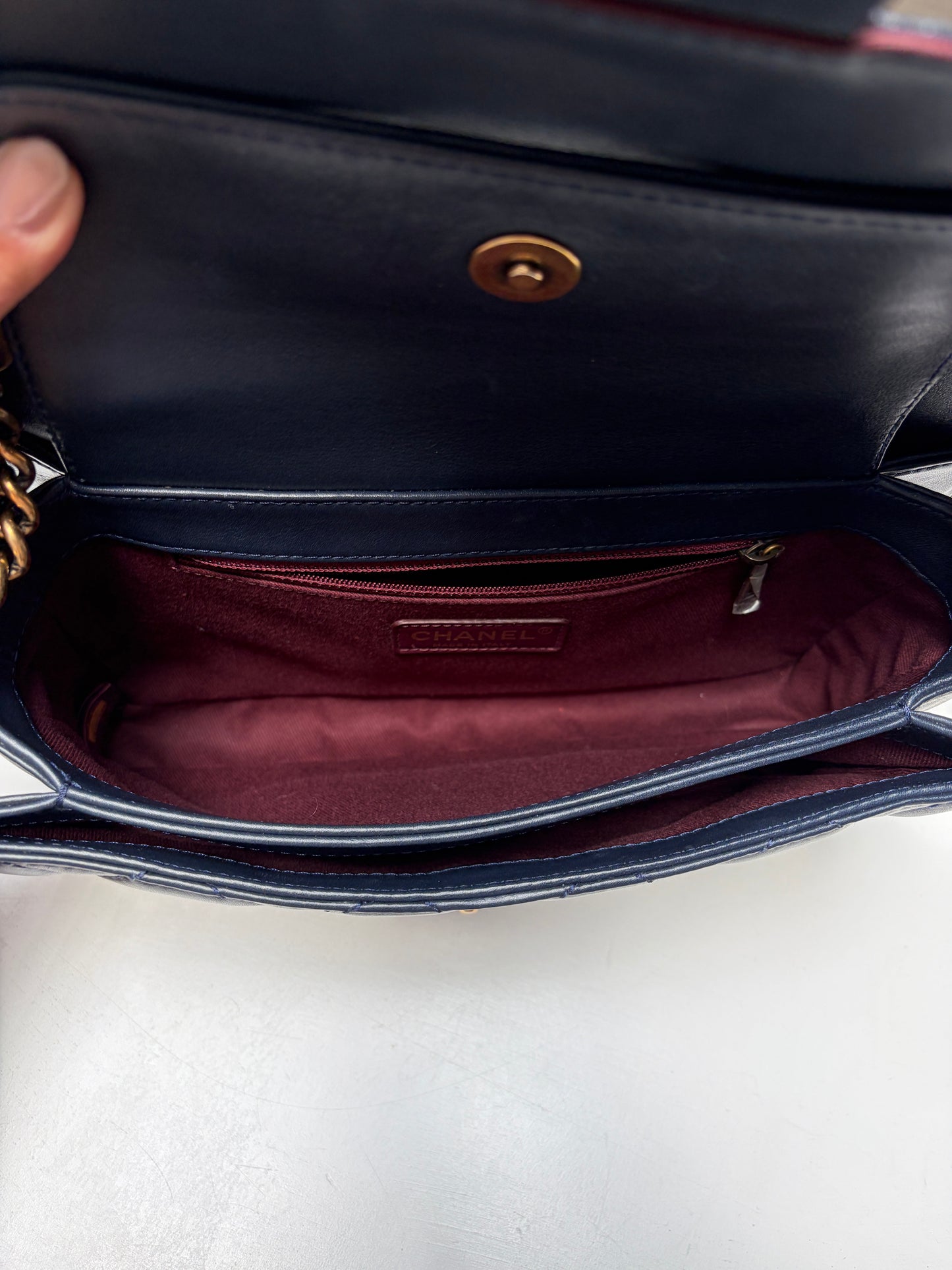 Chanel Navy Perfect Edge Flap Medium Lambskin