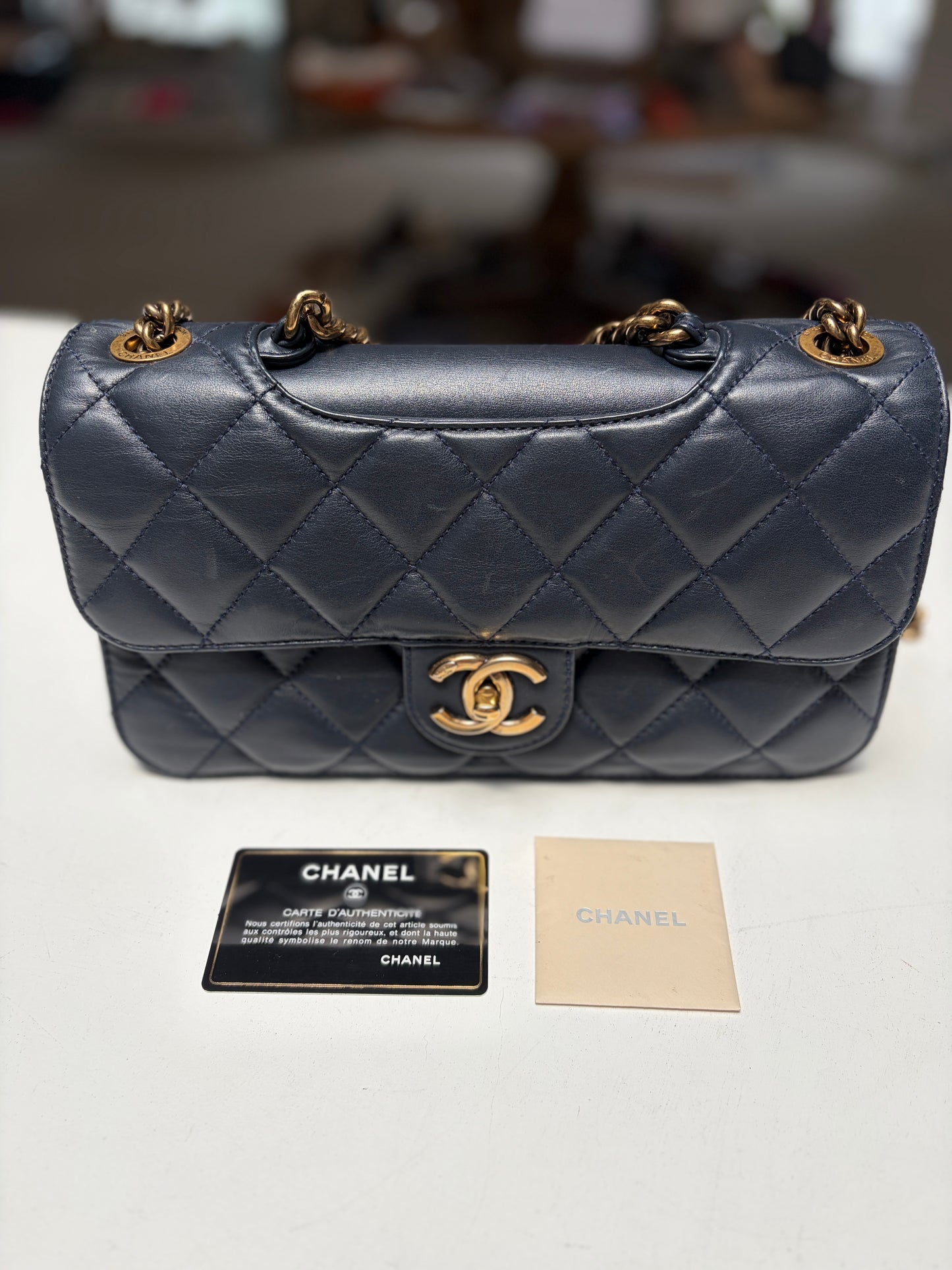 Chanel Navy Perfect Edge Flap Medium Lambskin