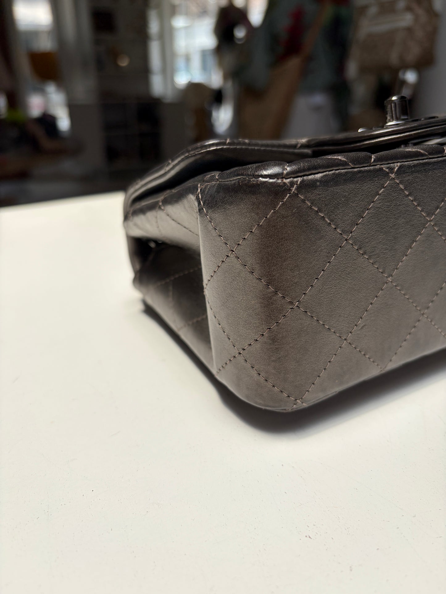Chanel Square Mini Metallic Silver