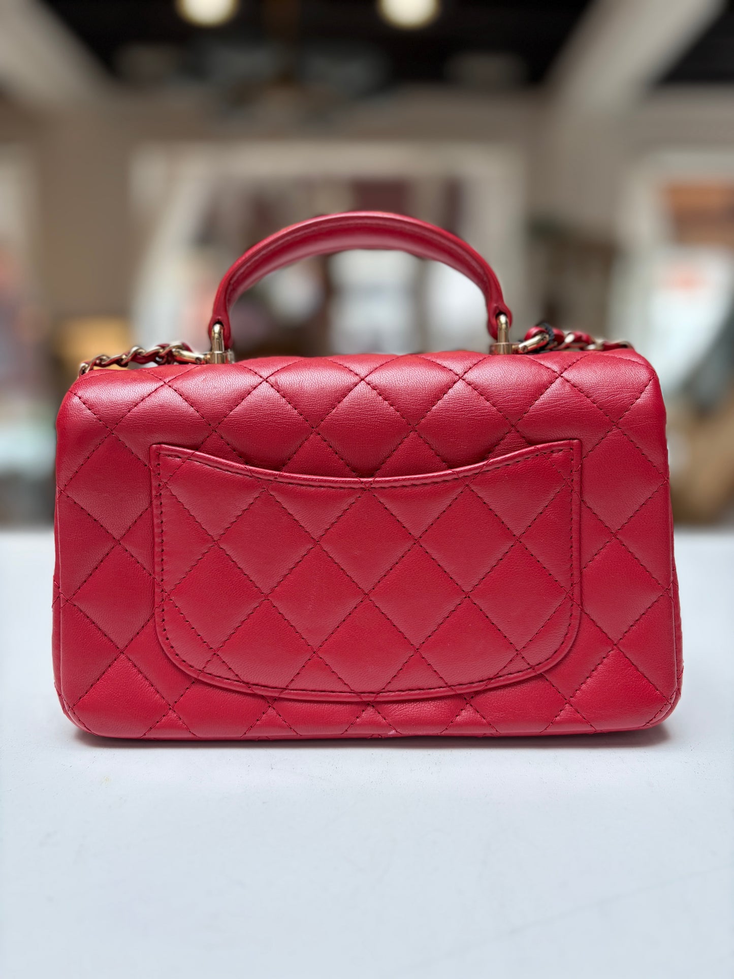 Chanel Red Mini Flap COCO Mademoiselle Charm Gold Hardware
