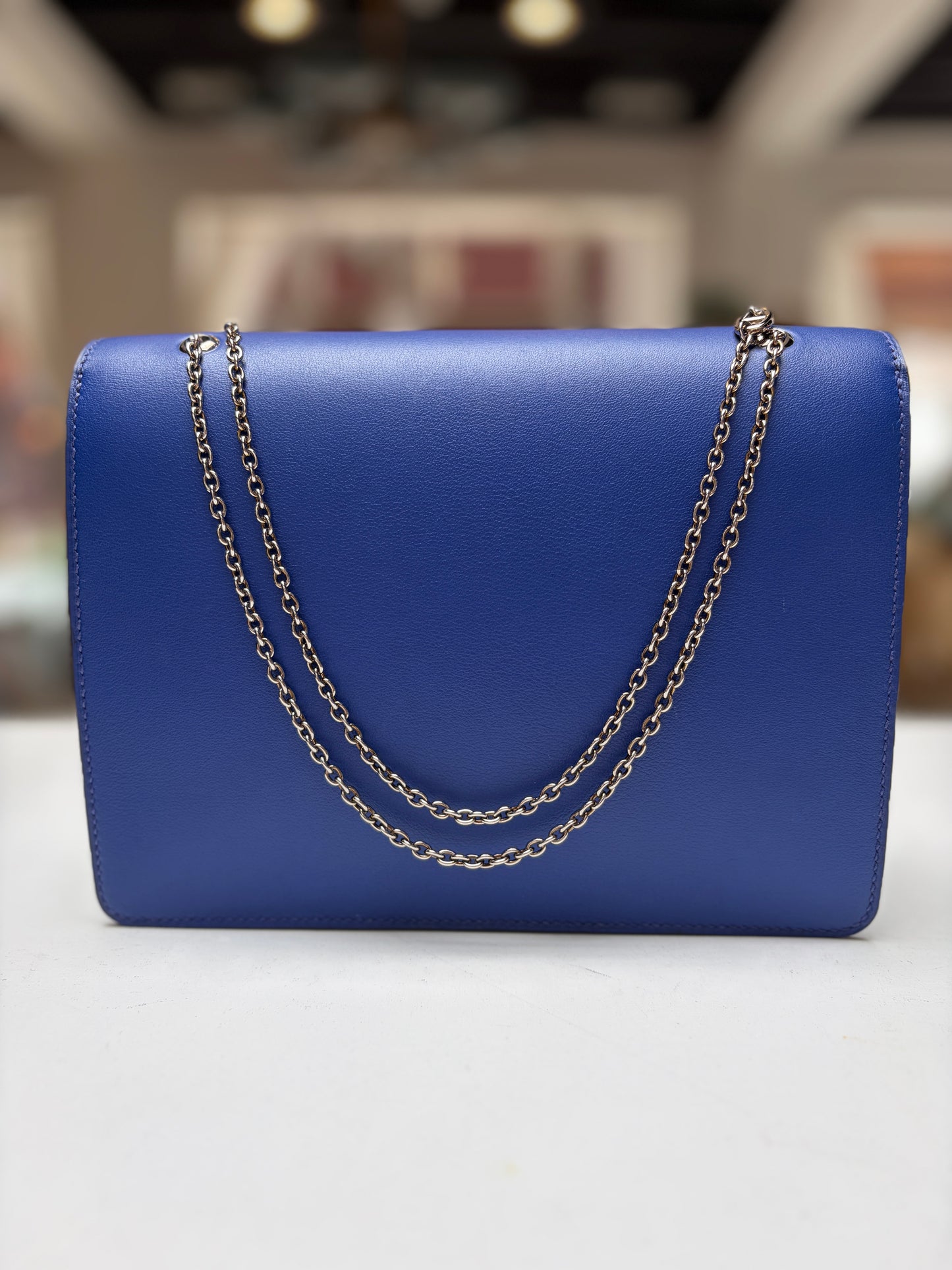 Hermes Catenina Blue de Galic Box Leather