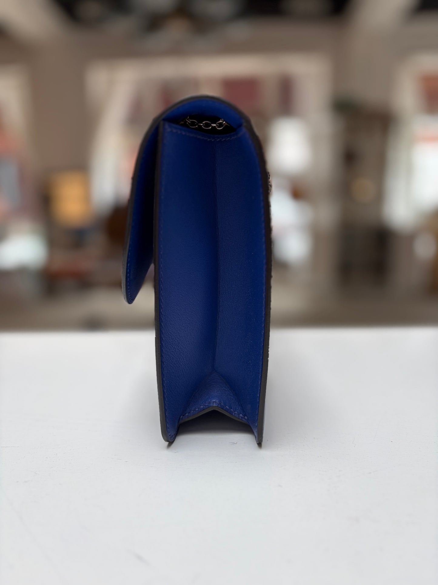 Hermes Catenina Blue de Galic Box Leather