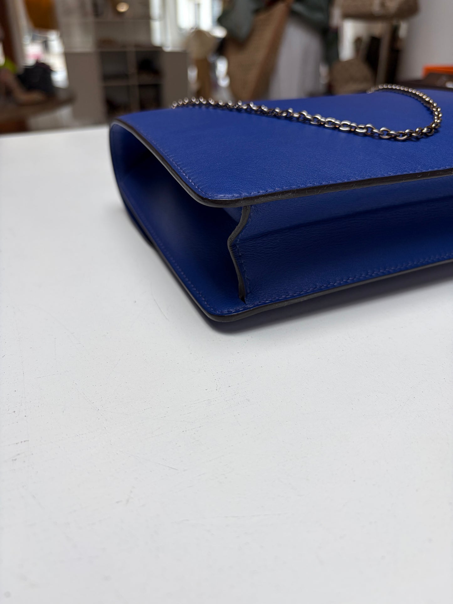 Hermes Catenina Blue de Galic Box Leather