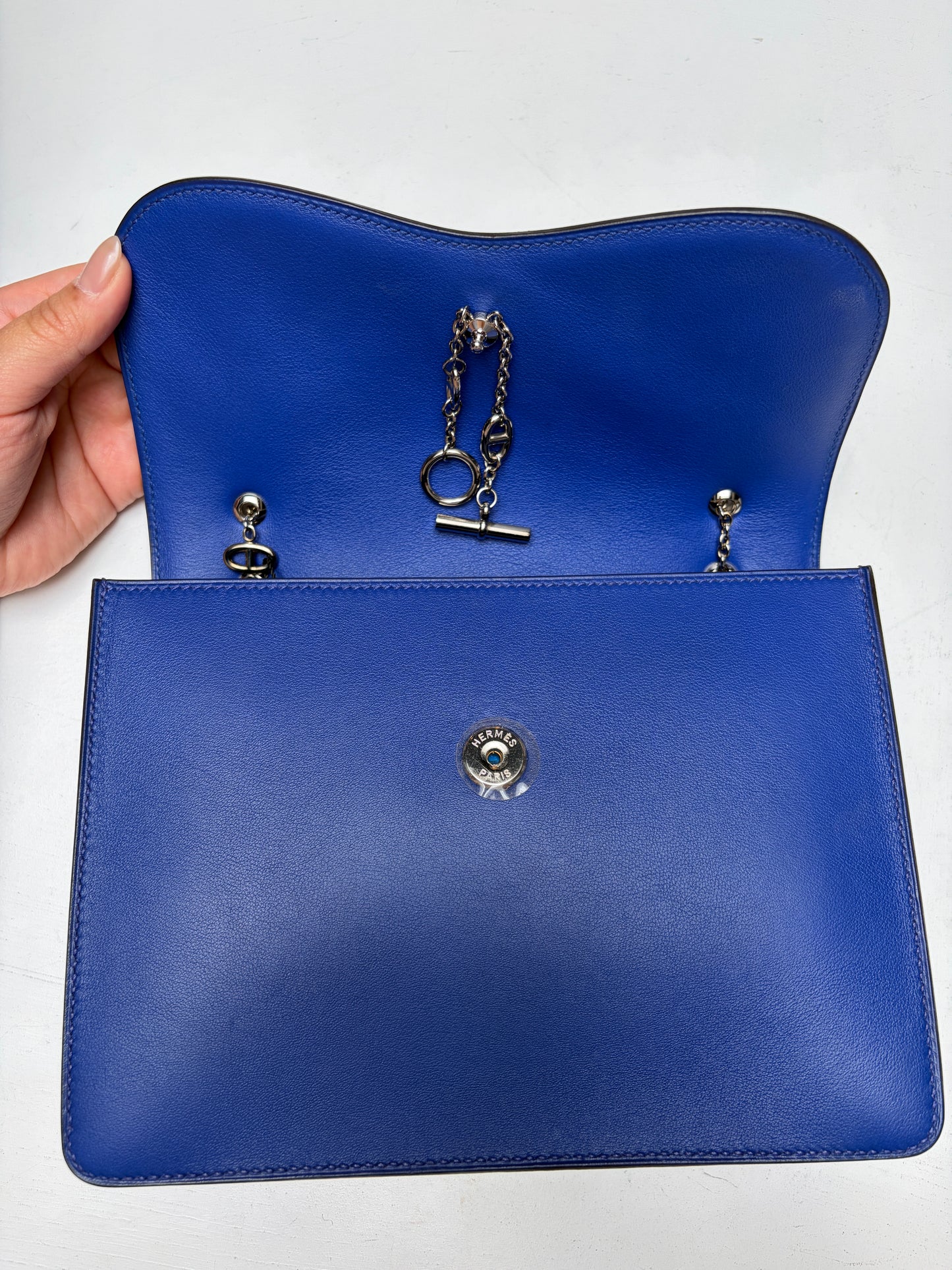 Hermes Catenina Blue de Galic Box Leather