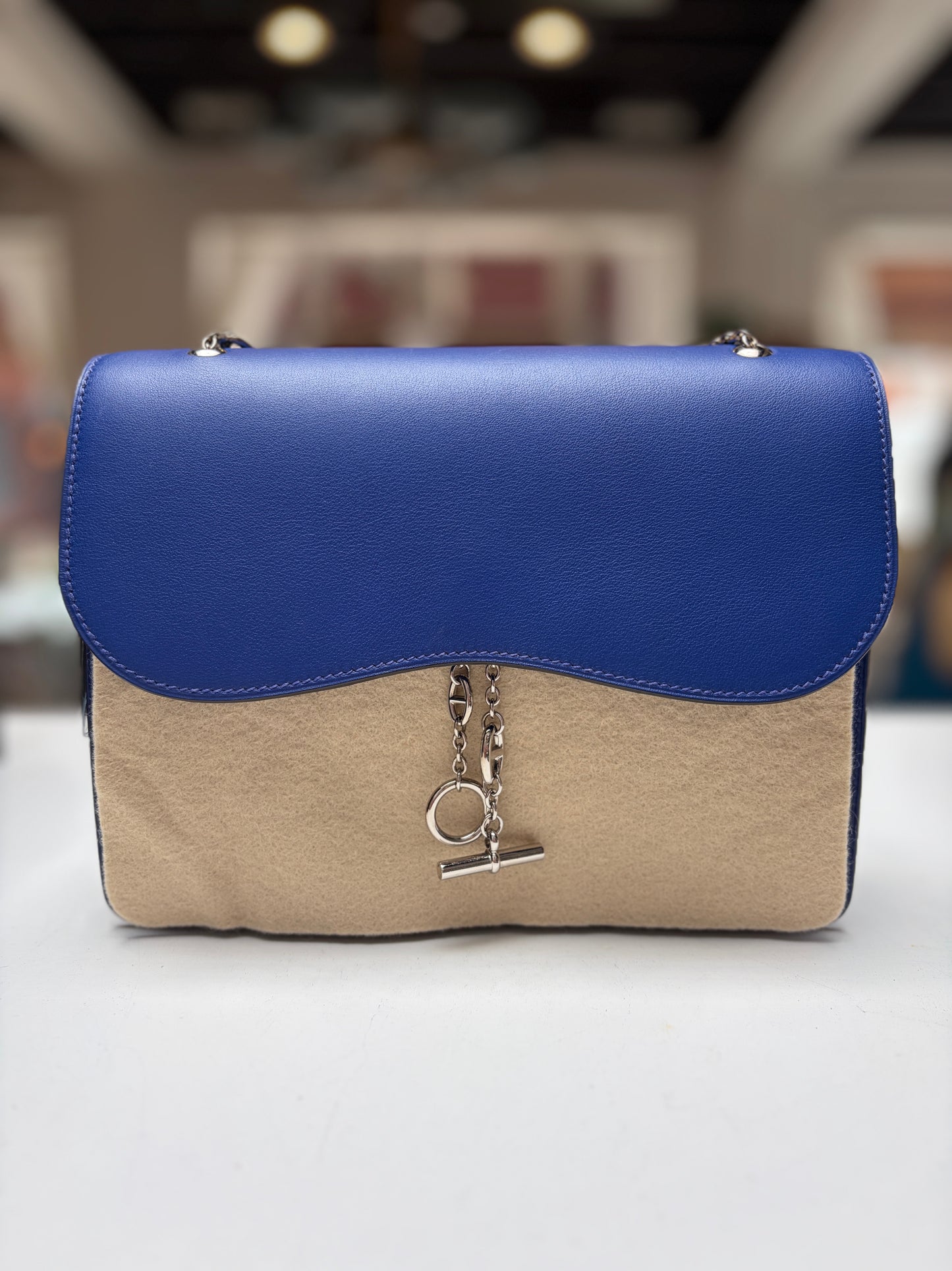 Hermes Catenina Blue de Galic Box Leather