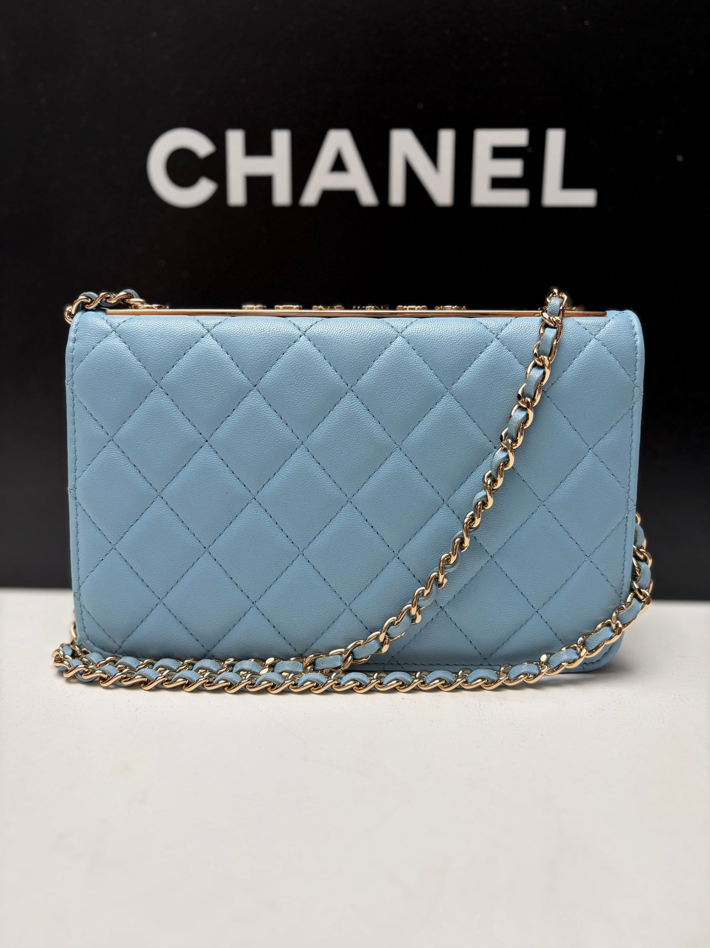 Chanel Blue CC Trendy Wallet on Chain