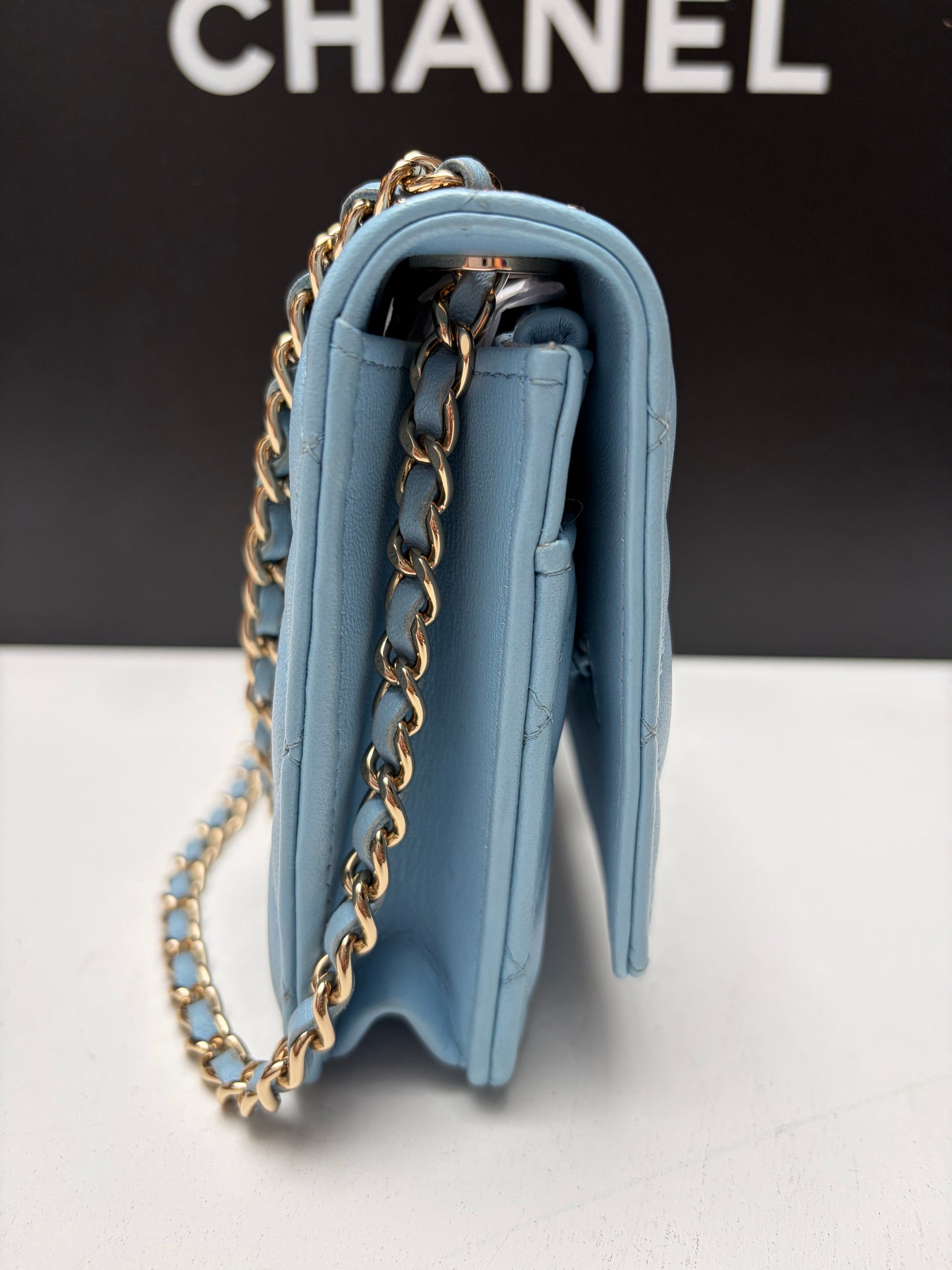 Chanel Blue CC Trendy Wallet on Chain