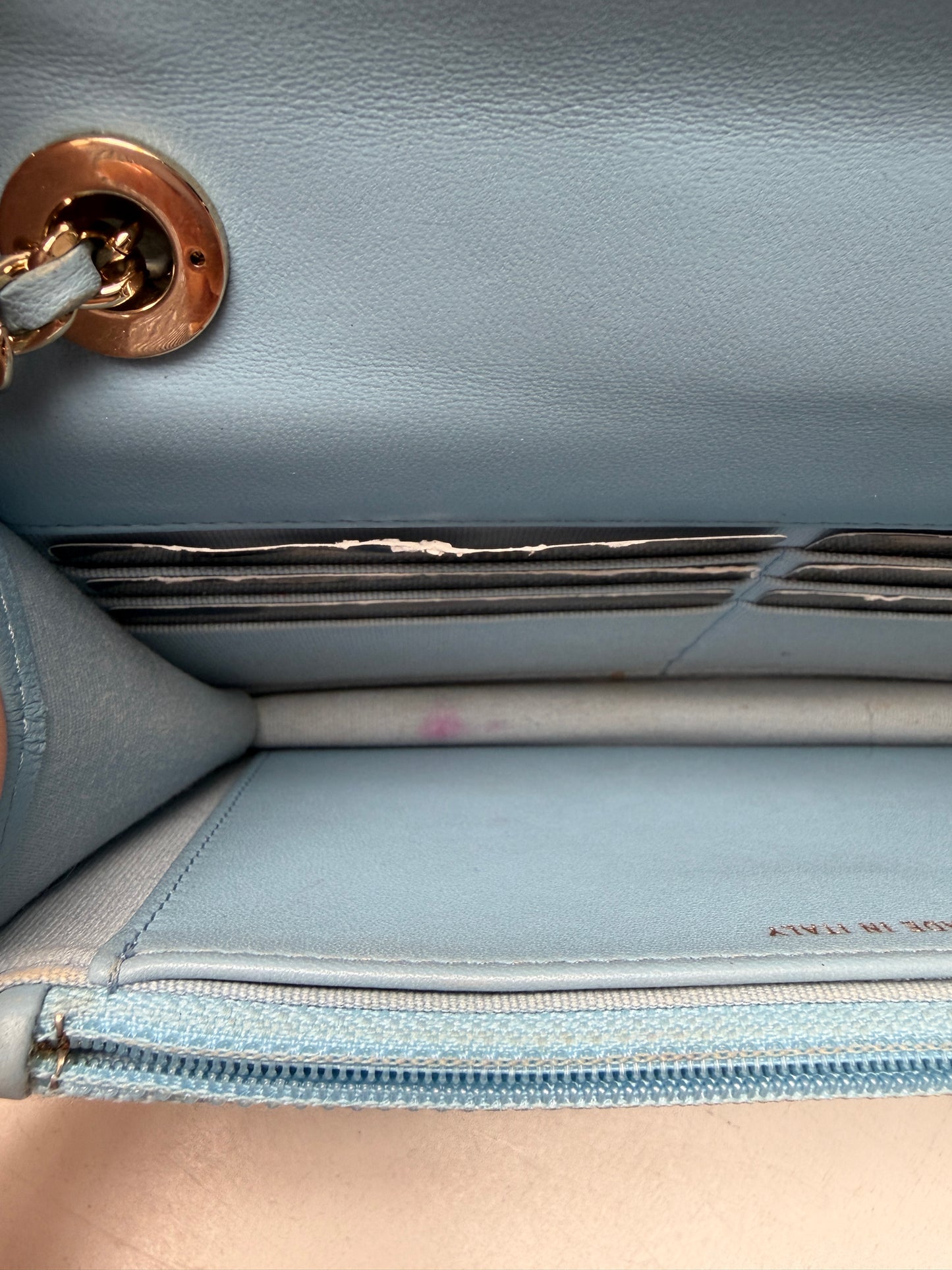 Chanel Blue CC Trendy Wallet on Chain
