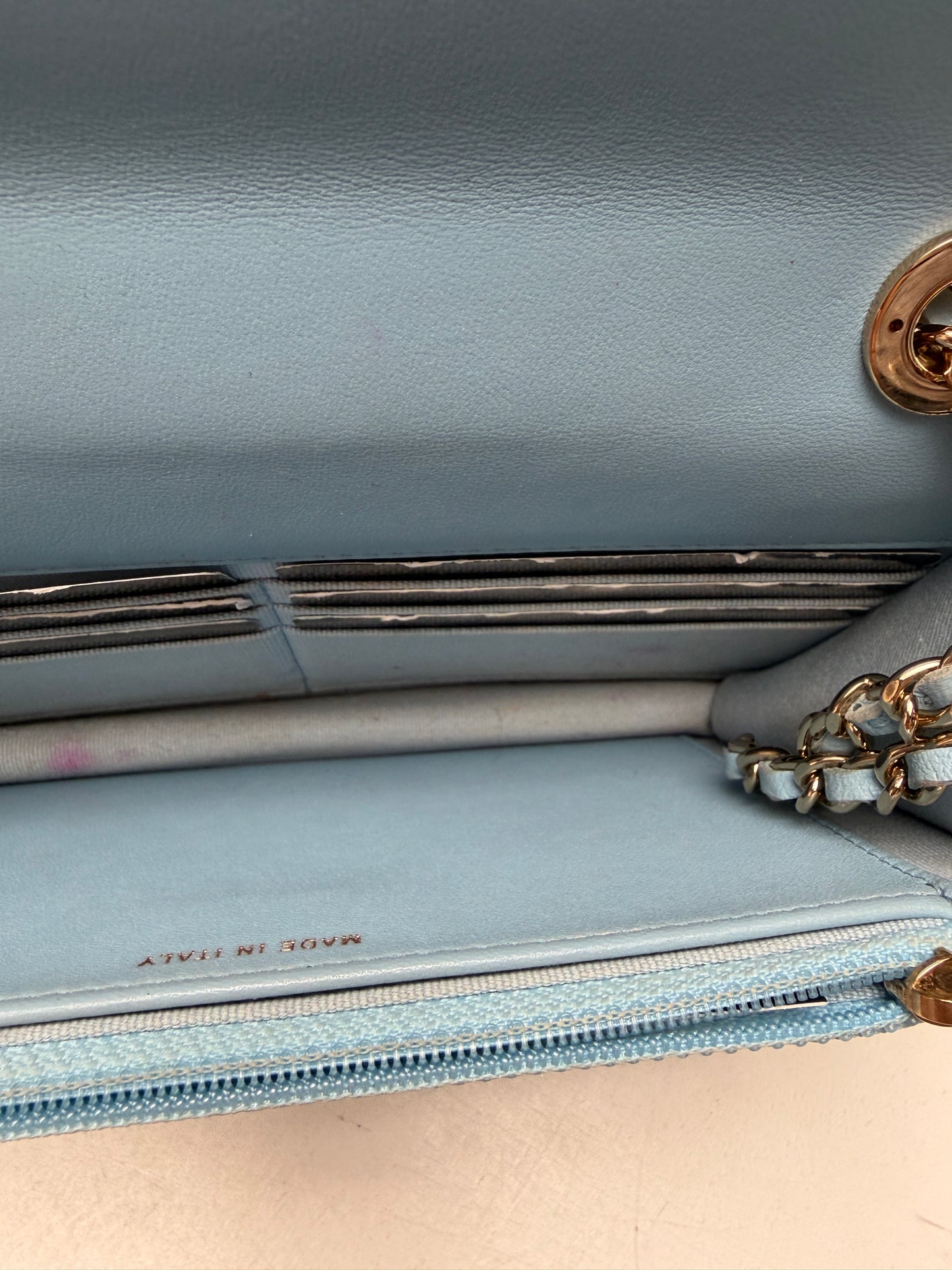 Chanel Blue CC Trendy Wallet on Chain