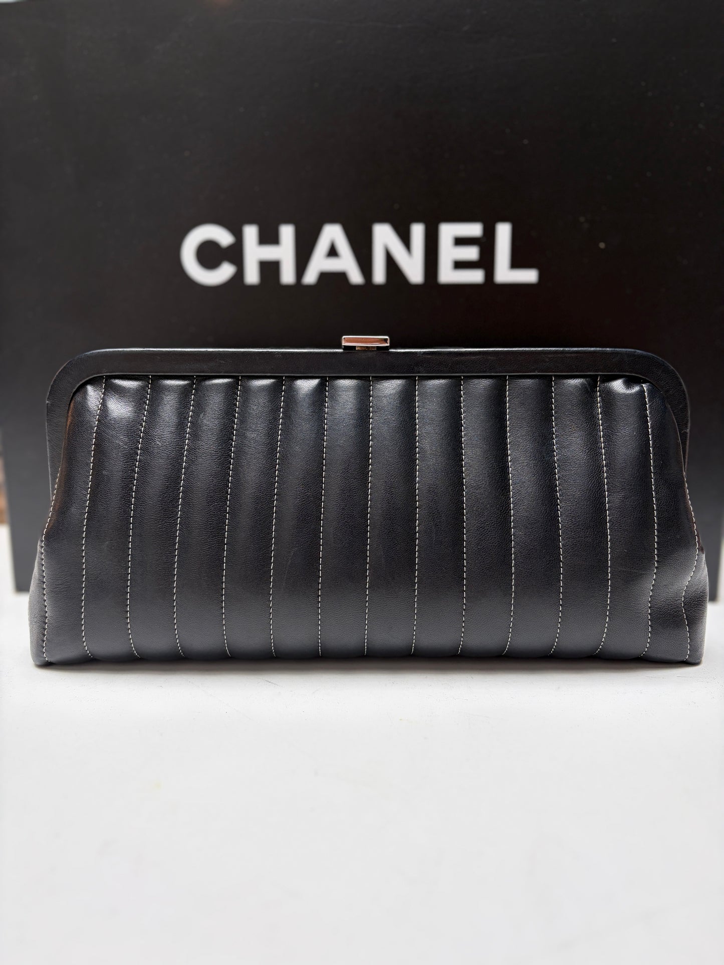 Chanel Black Mademoiselle Ligne Clutch